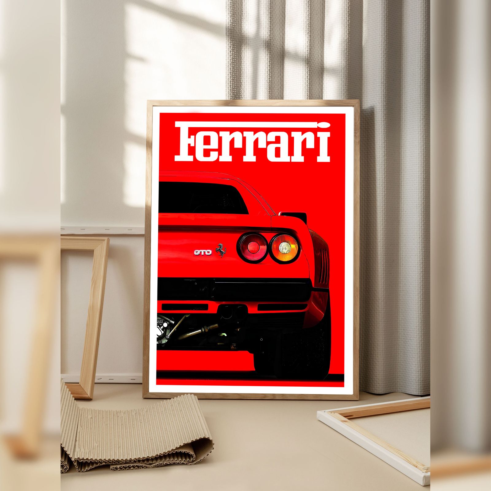 Poster van de Ferrari-achterzijde