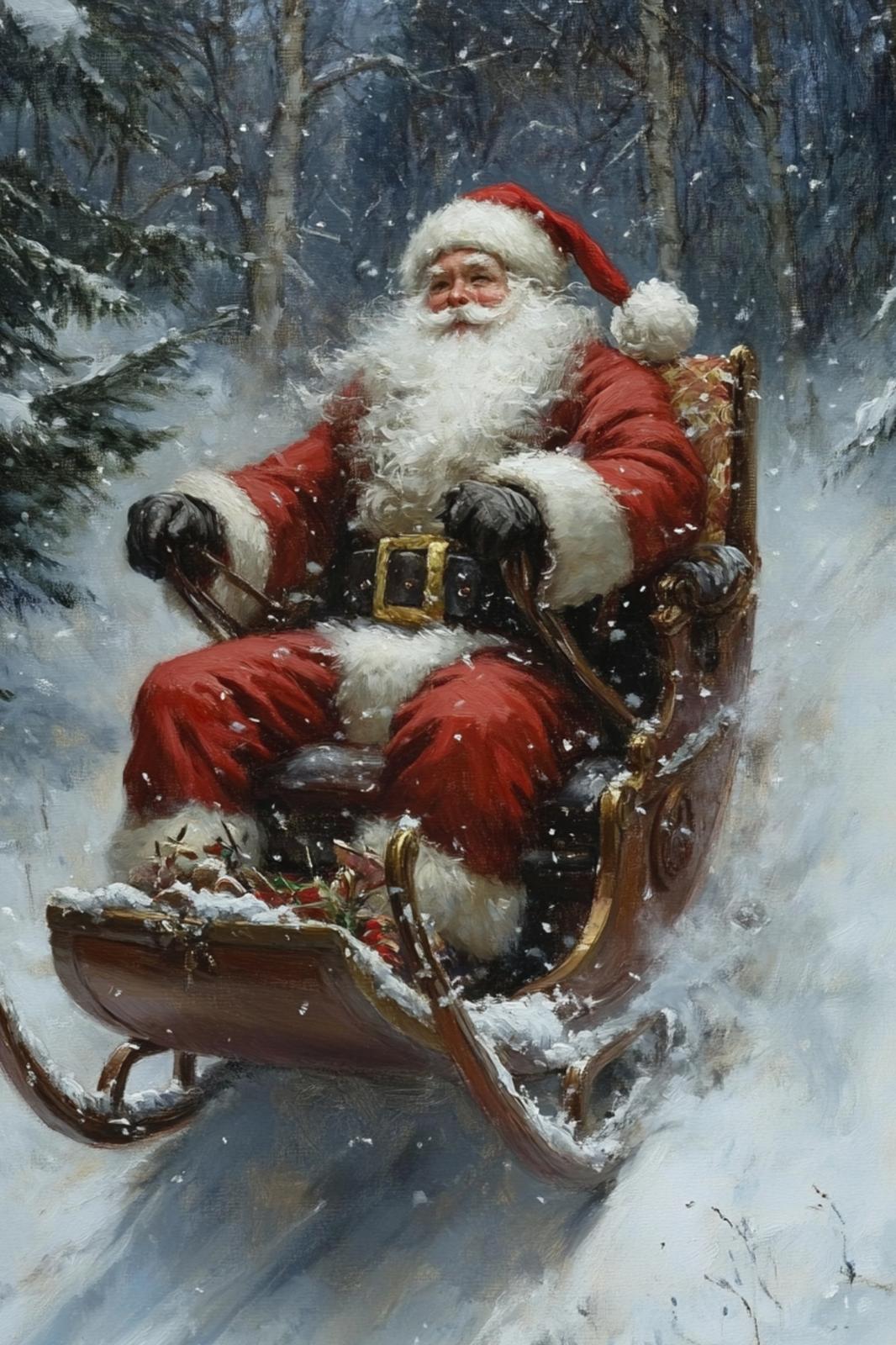 Poster - Kerstman en Sneeuwtrein / Set van 3
