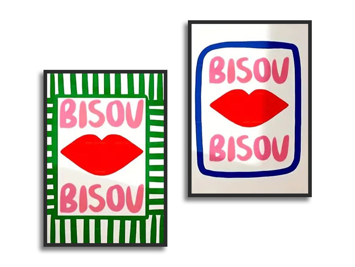 Poster - Bisou Lip Art / Set van 2