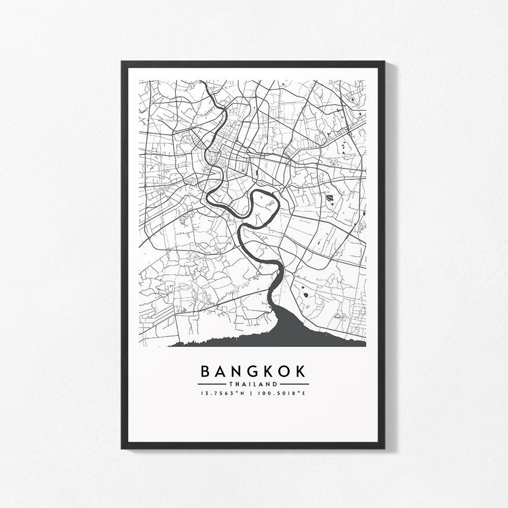 Poster - Kaart van Bangkok