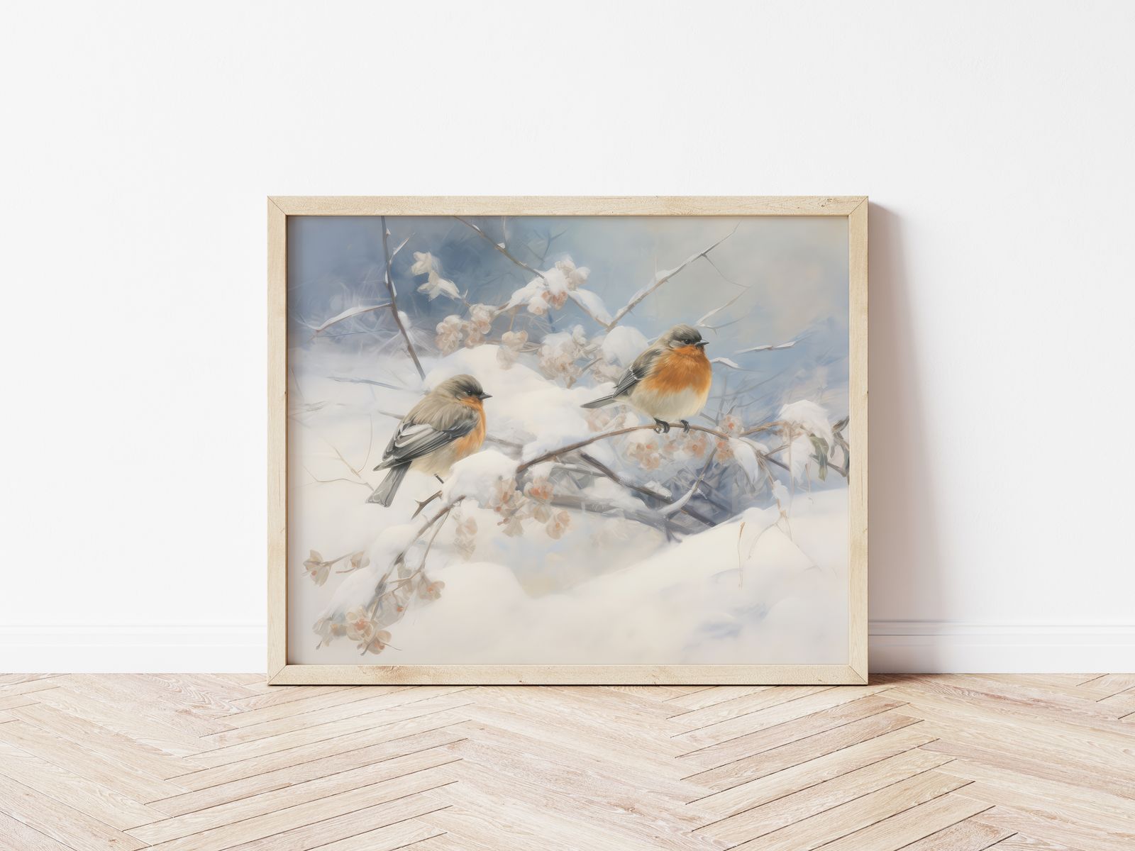 Poster - Wintervogels in de sneeuw