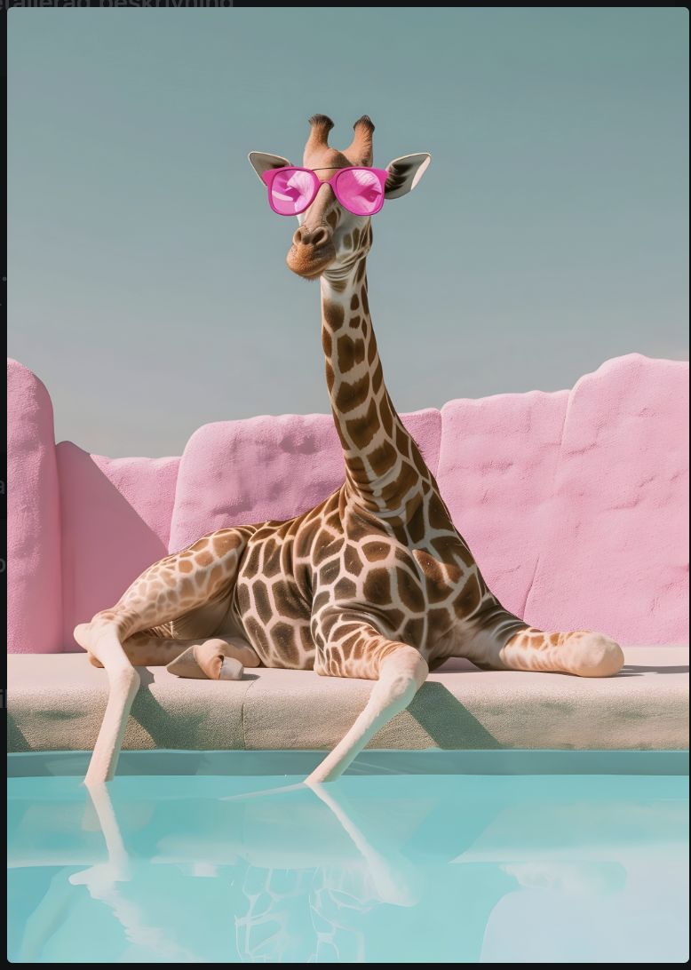 Poster - Giraffe met Zonnebril