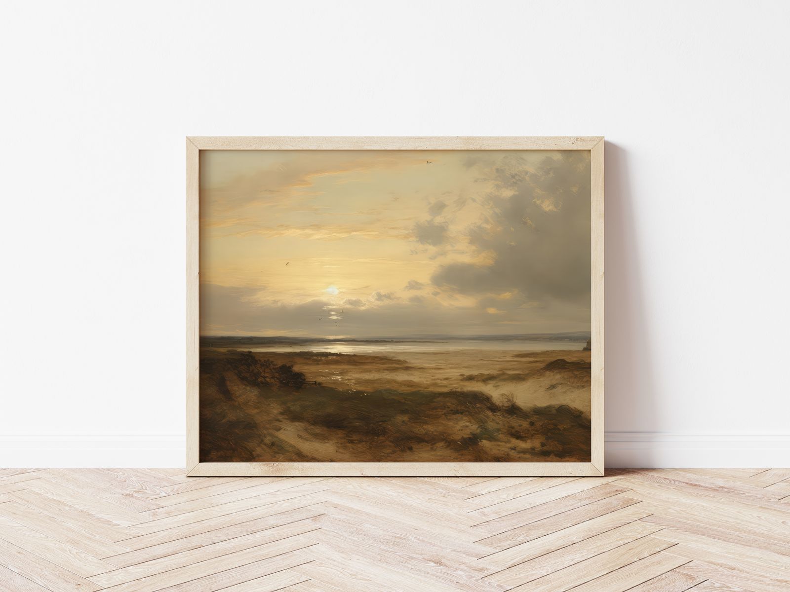 Poster - Landschap bij zonsondergang