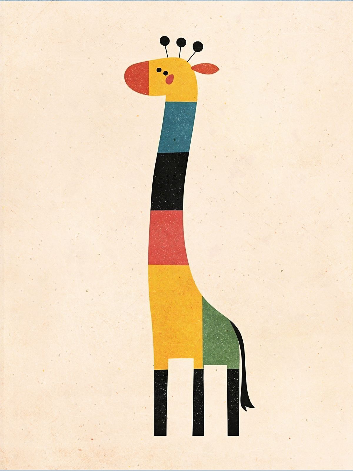 Poster - Kleurrijke Giraffe