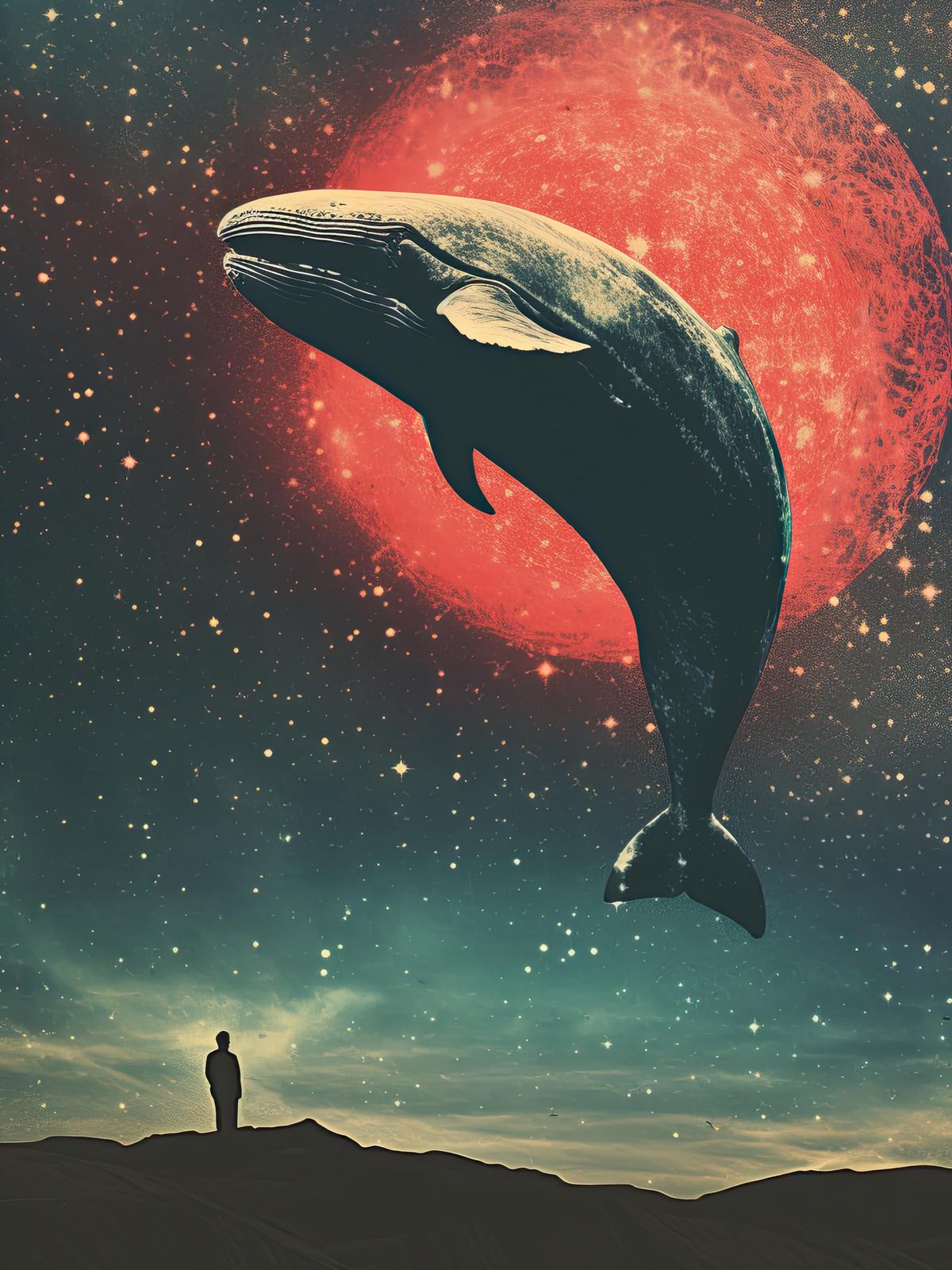 Poster - Walvis en Maan