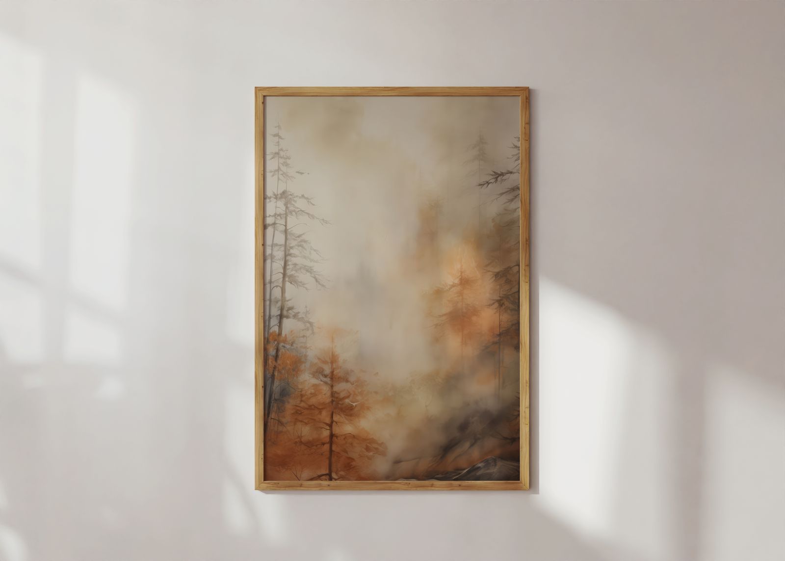 Poster - Mistige Herfstbos