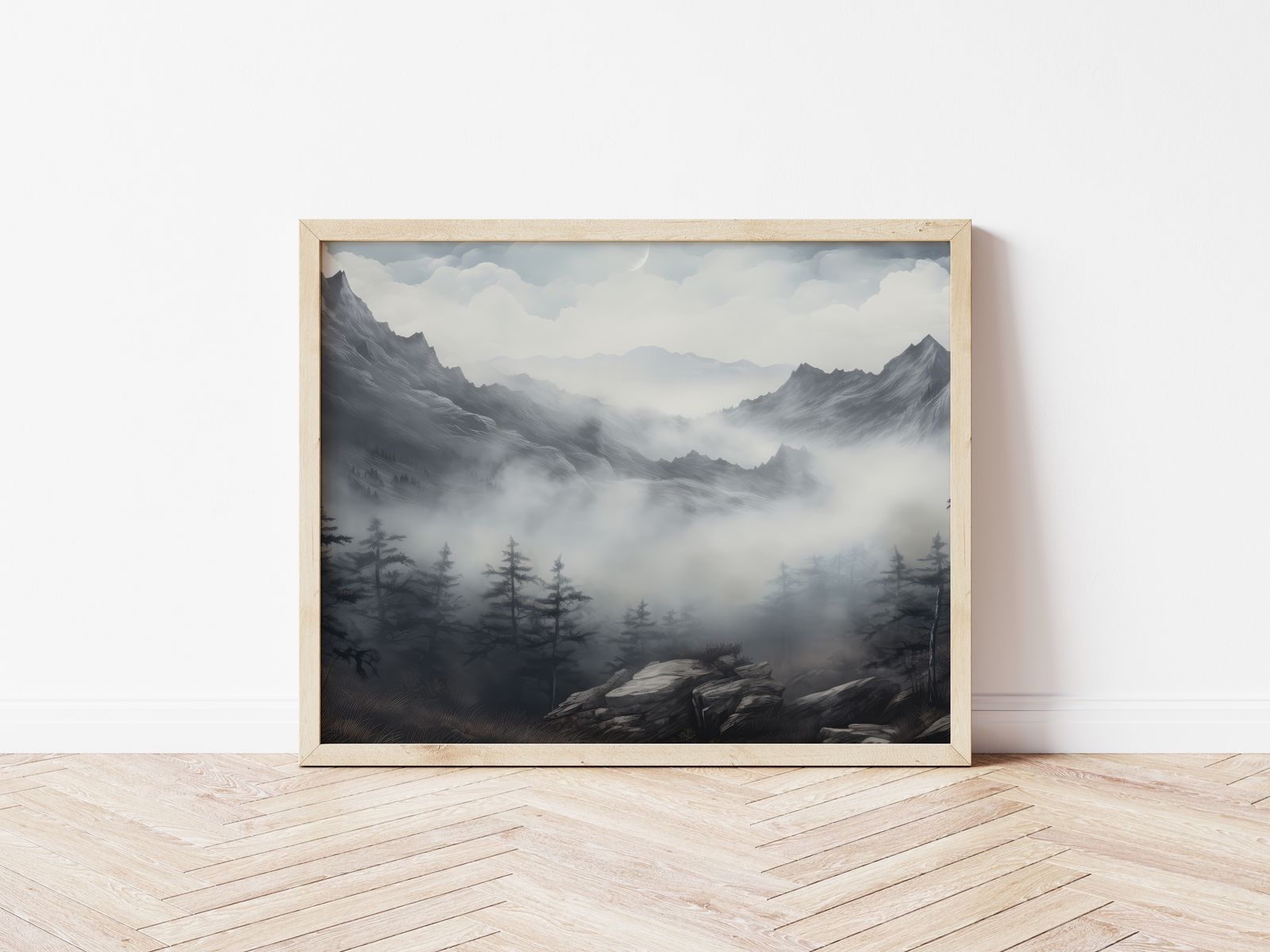 Poster - Mistig Berglandschap