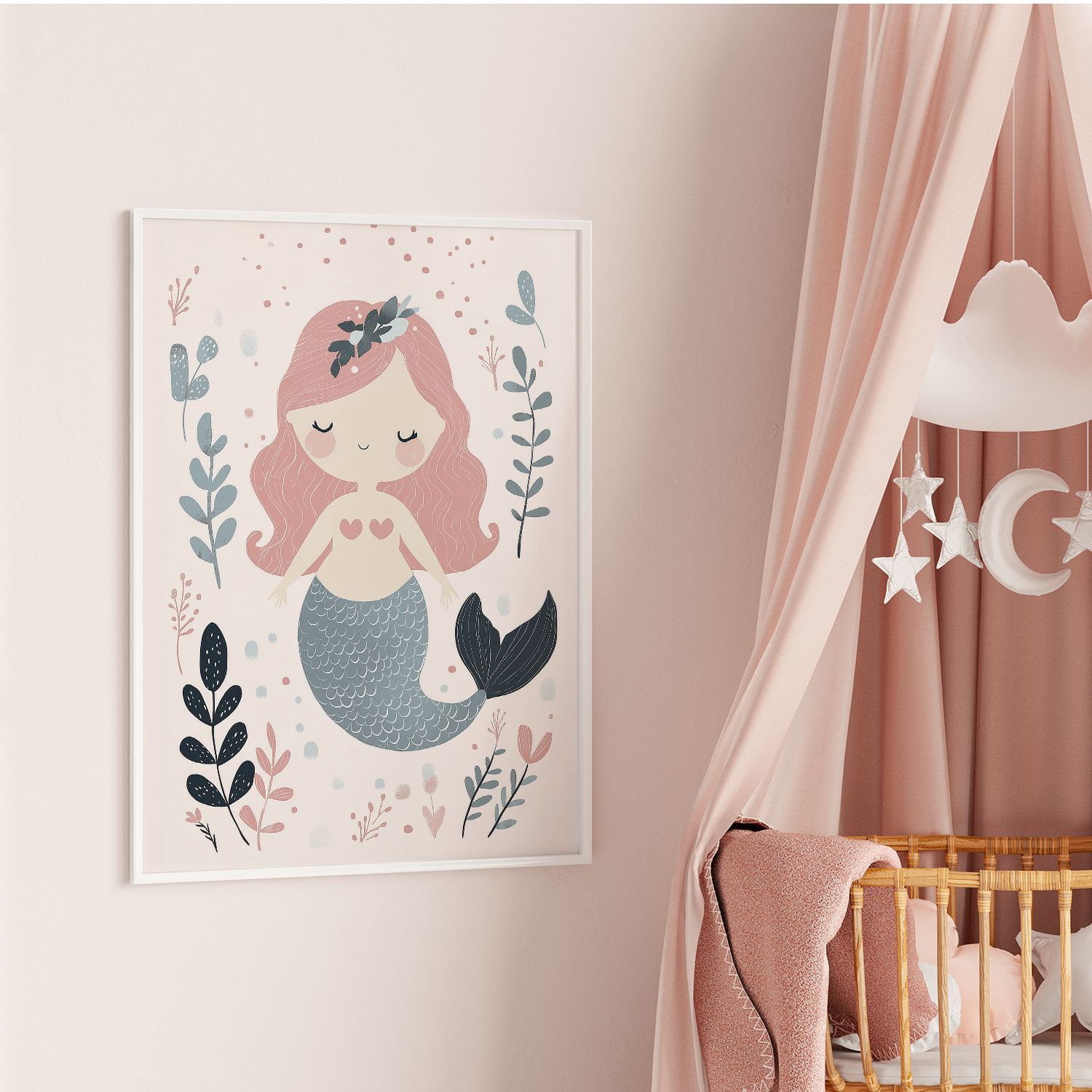 Poster - Zeemeermin Kinderkamer Kunst