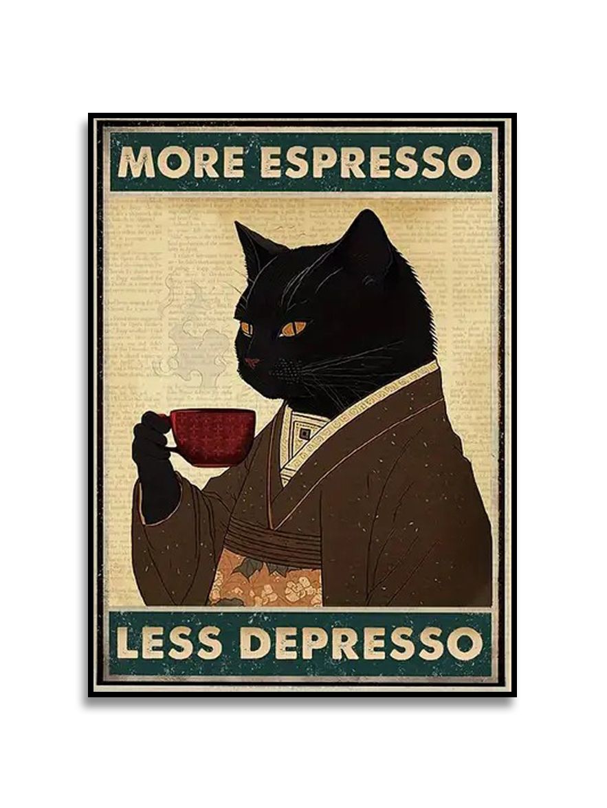 Poster - Kat met Espresso