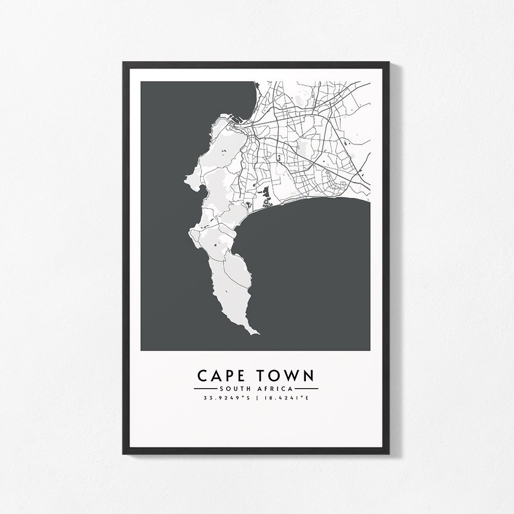 Poster - Kaart van Kaapstad