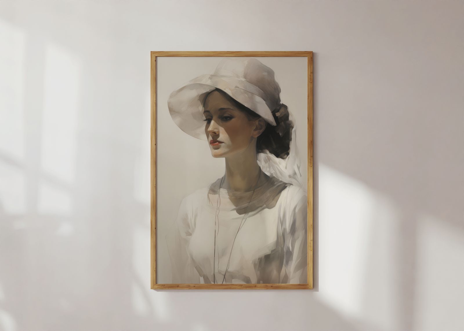 Poster - Dame met Witte Hoed