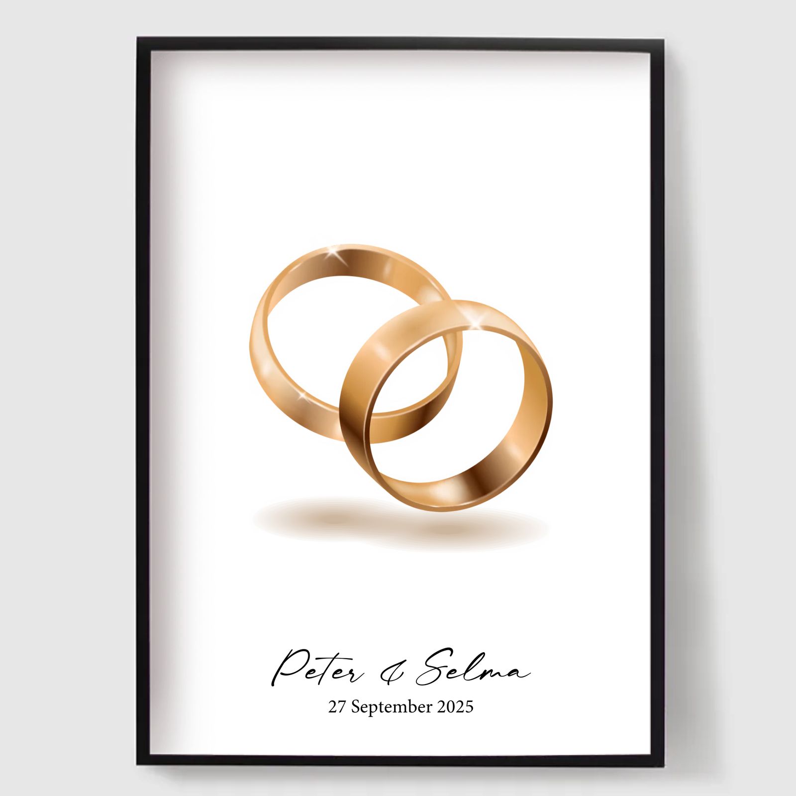 Gepersonaliseerde Poster - Aangepaste Gouden Trouwring