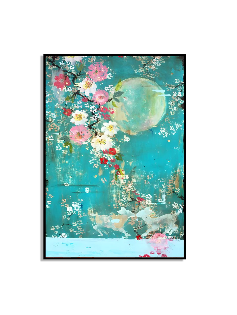 Floral Harmony Deer Kunstposter