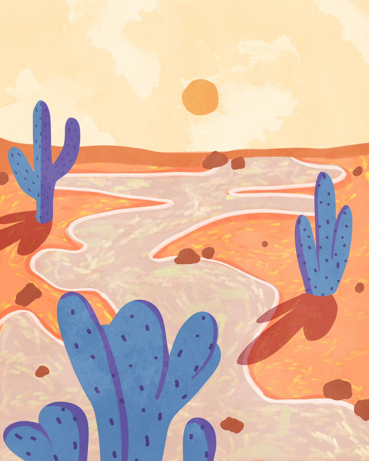 Poster - Woestijncactus Landschap