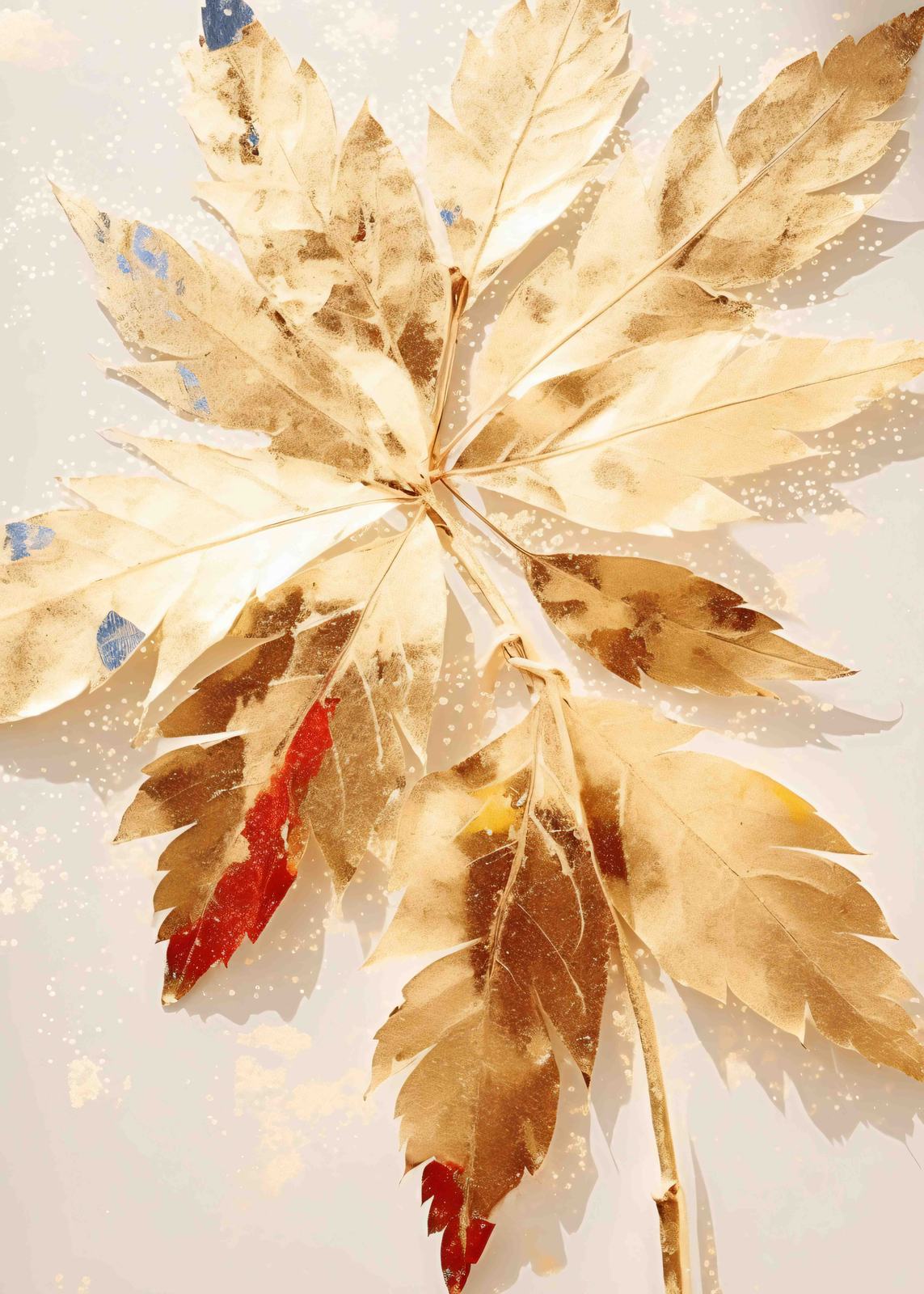 Poster - Gouden blad abstract