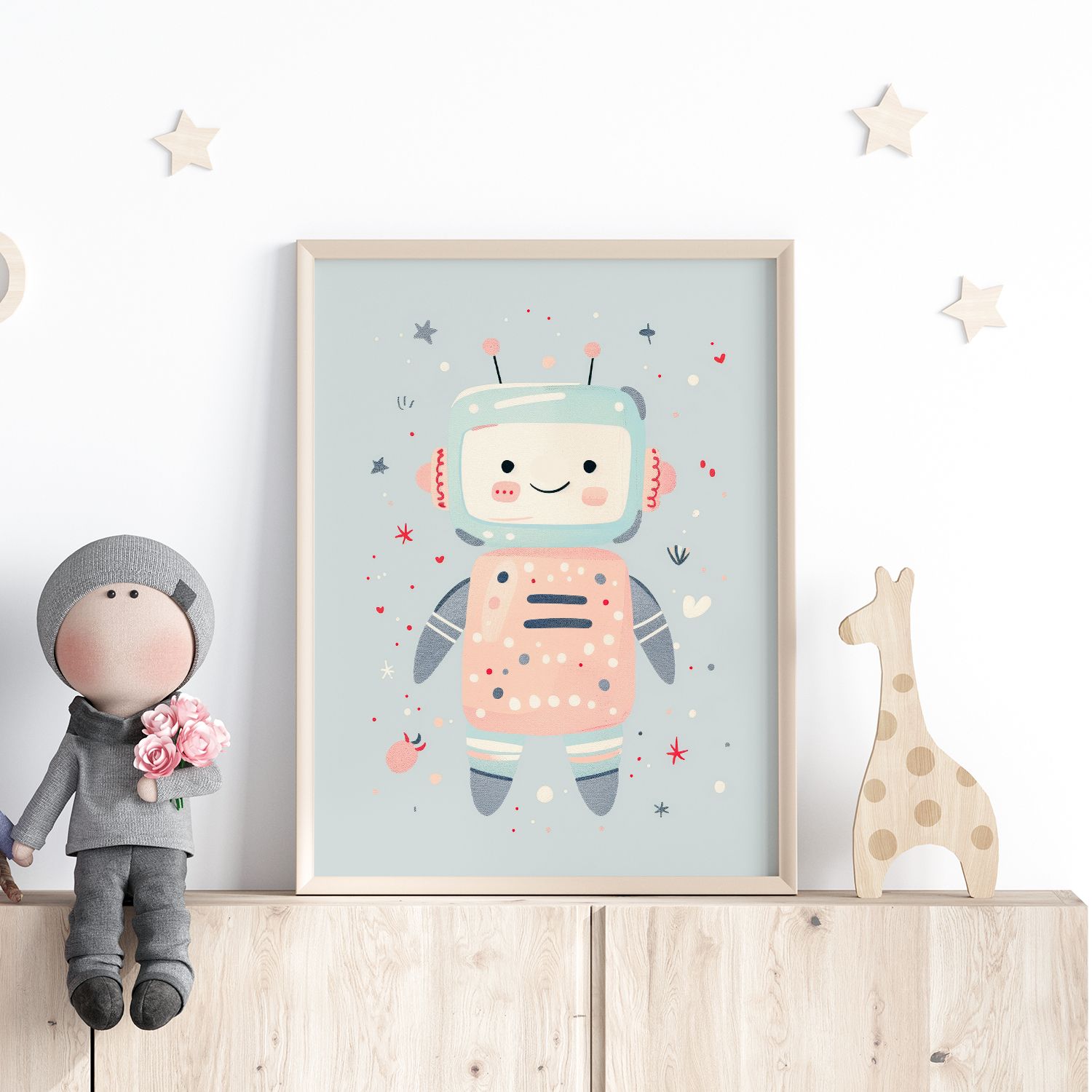 Poster - Schattige Robot