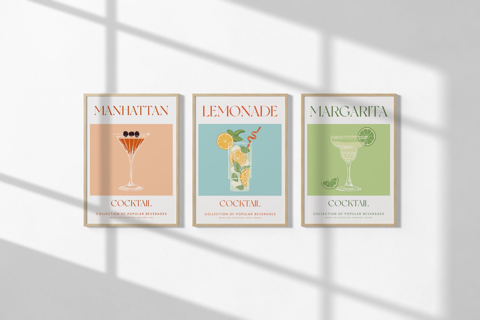 Poster - Cocktail Collectie / Set van 3