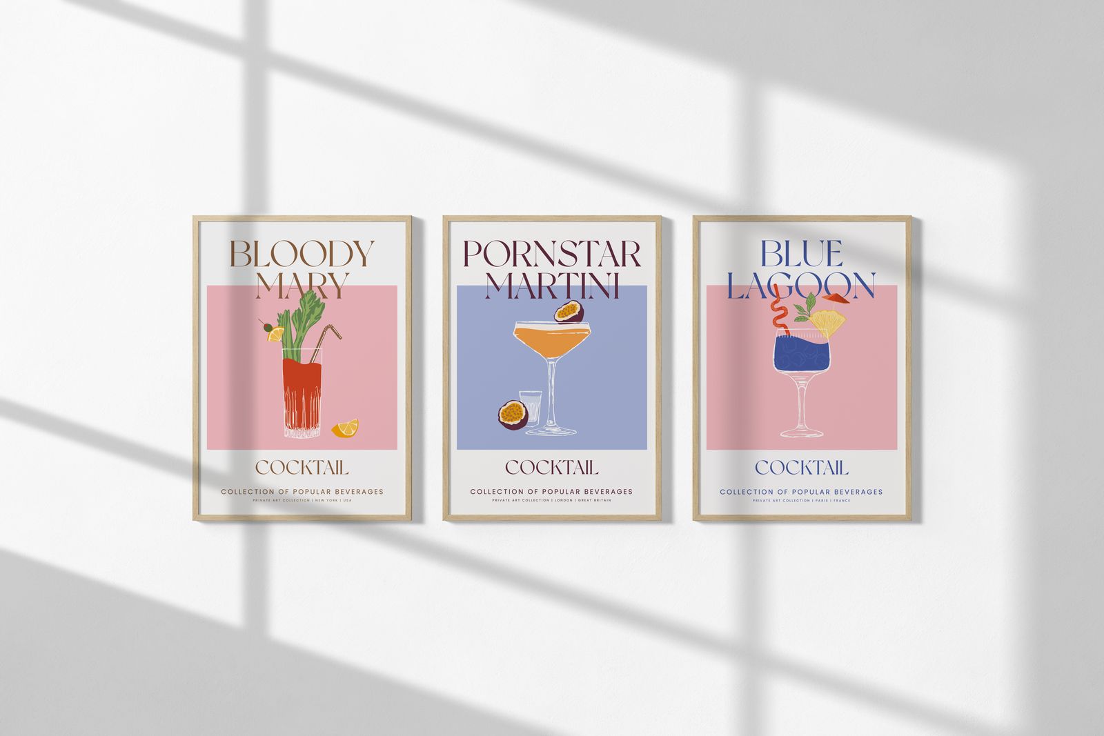 Poster - Cocktail Art Collection / Set van 3