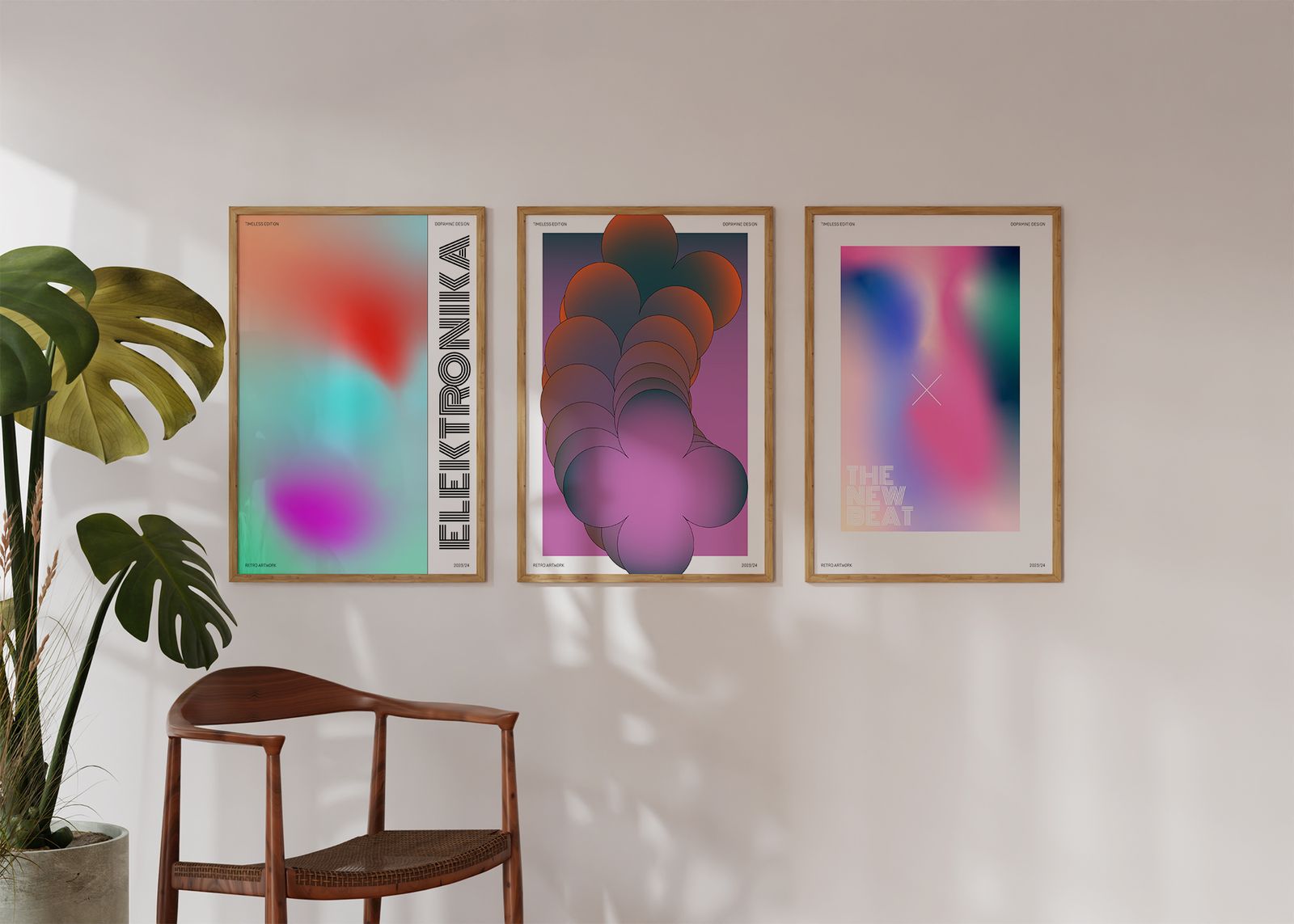 Poster - Elektronika Retro Artwork / Set van 3