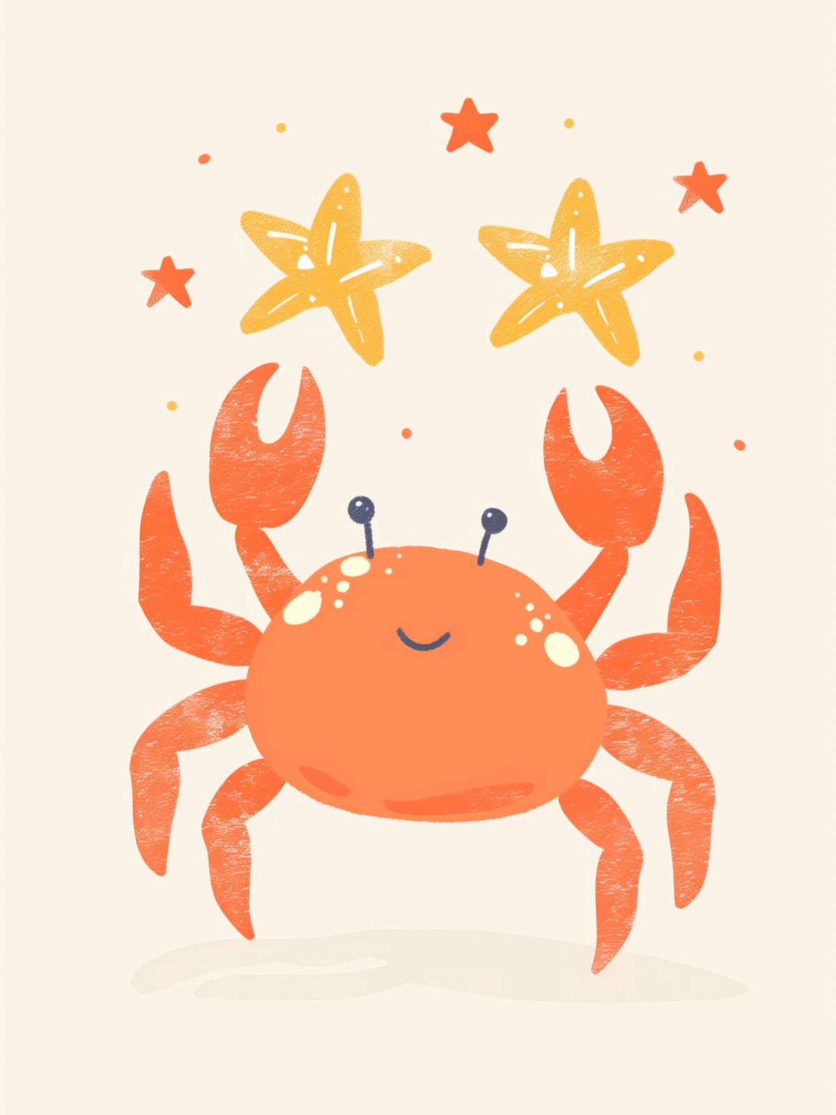 Poster - Lachende Krab met Sterren