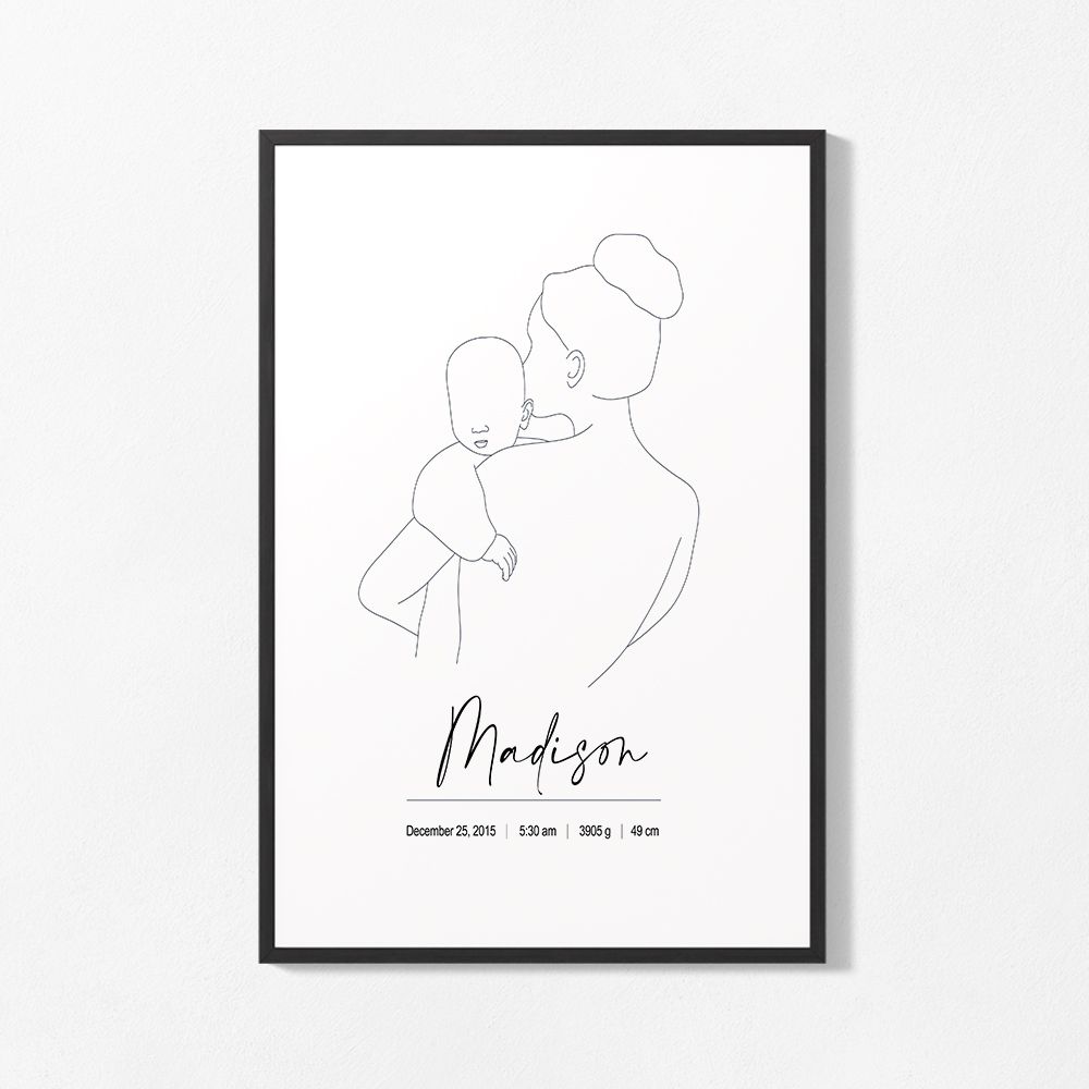 Gepersonaliseerde Poster - Minimalistisch Geboortedesign
