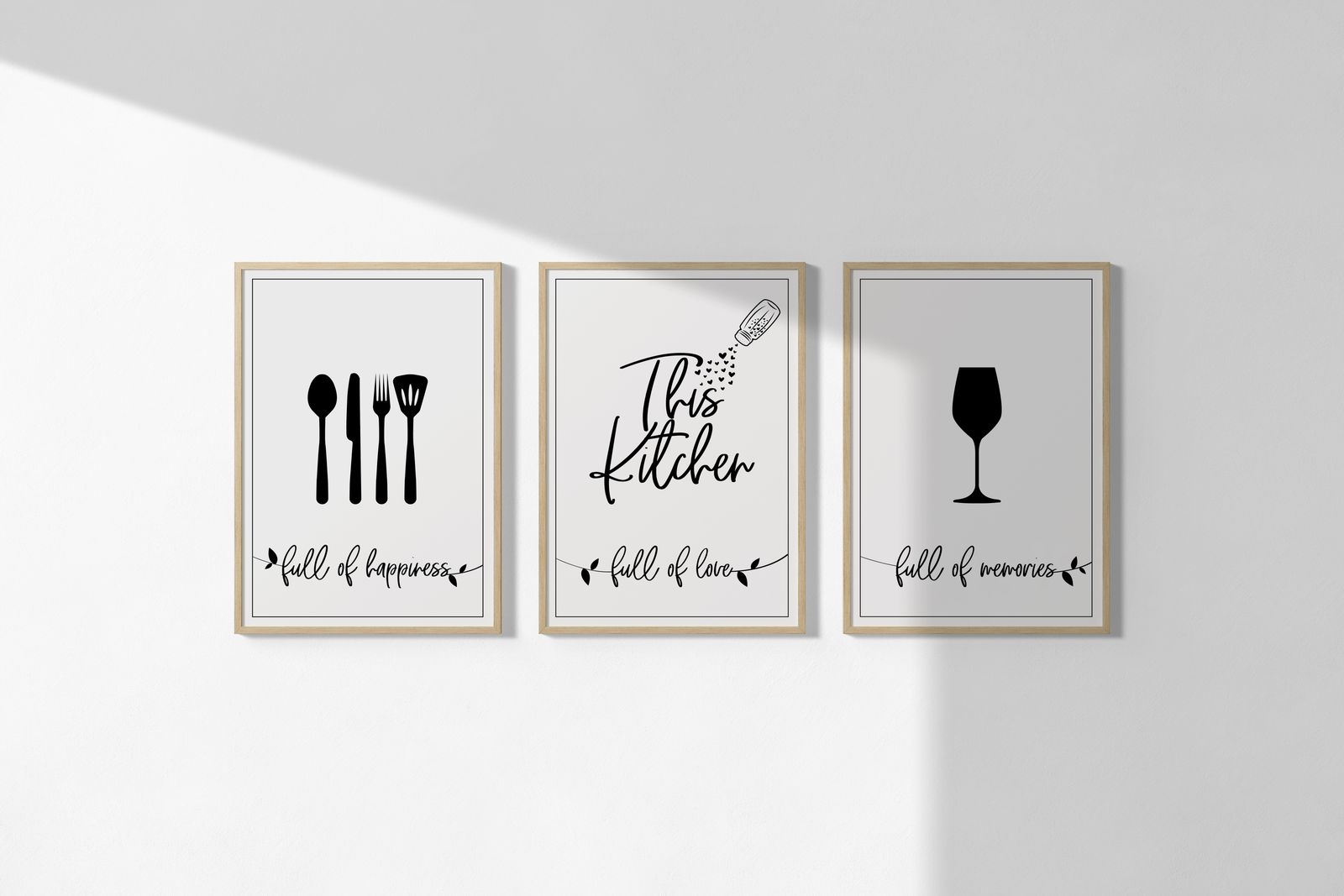Poster - Keuken Geluk Set van 3