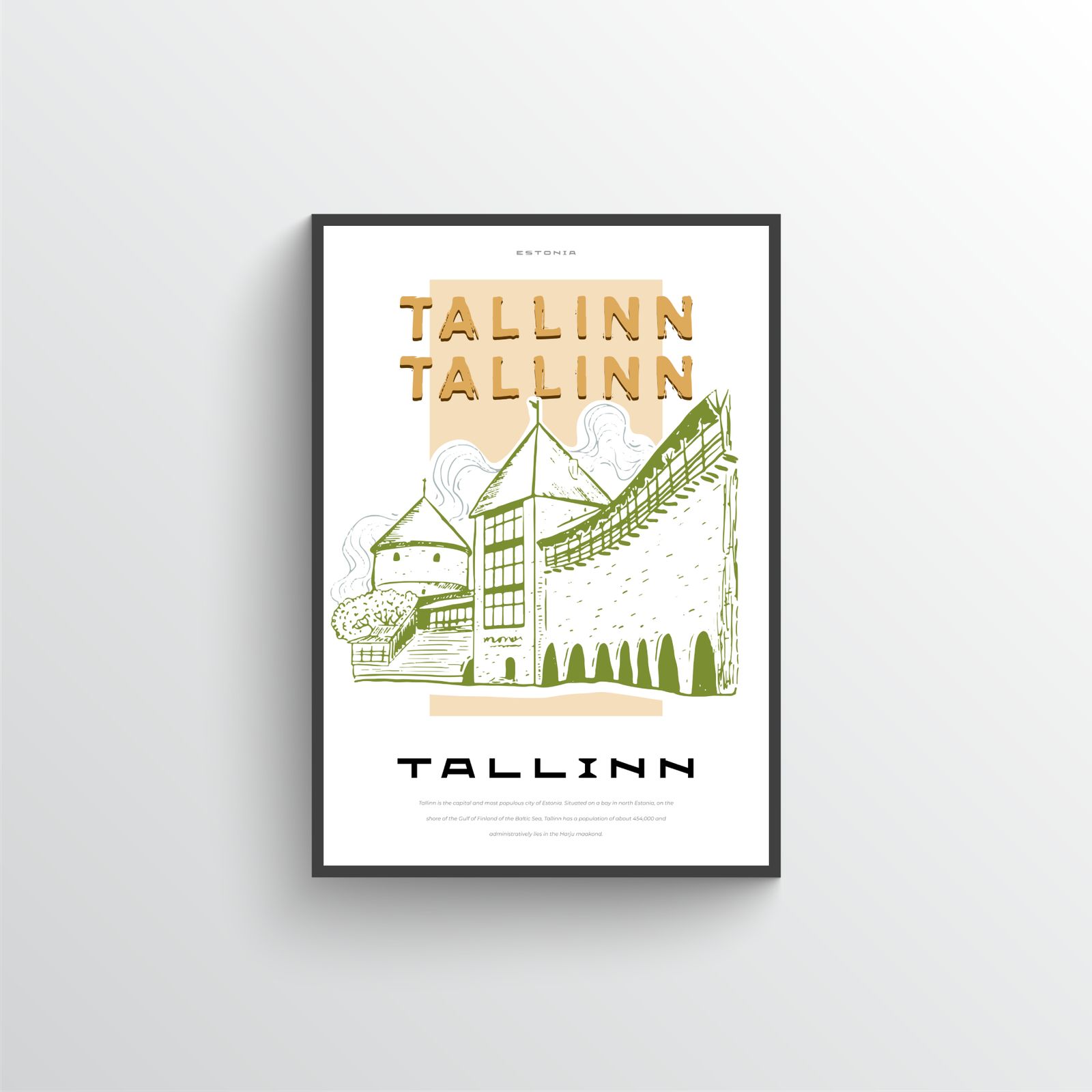 Tallinn Stadsbeeld Poster