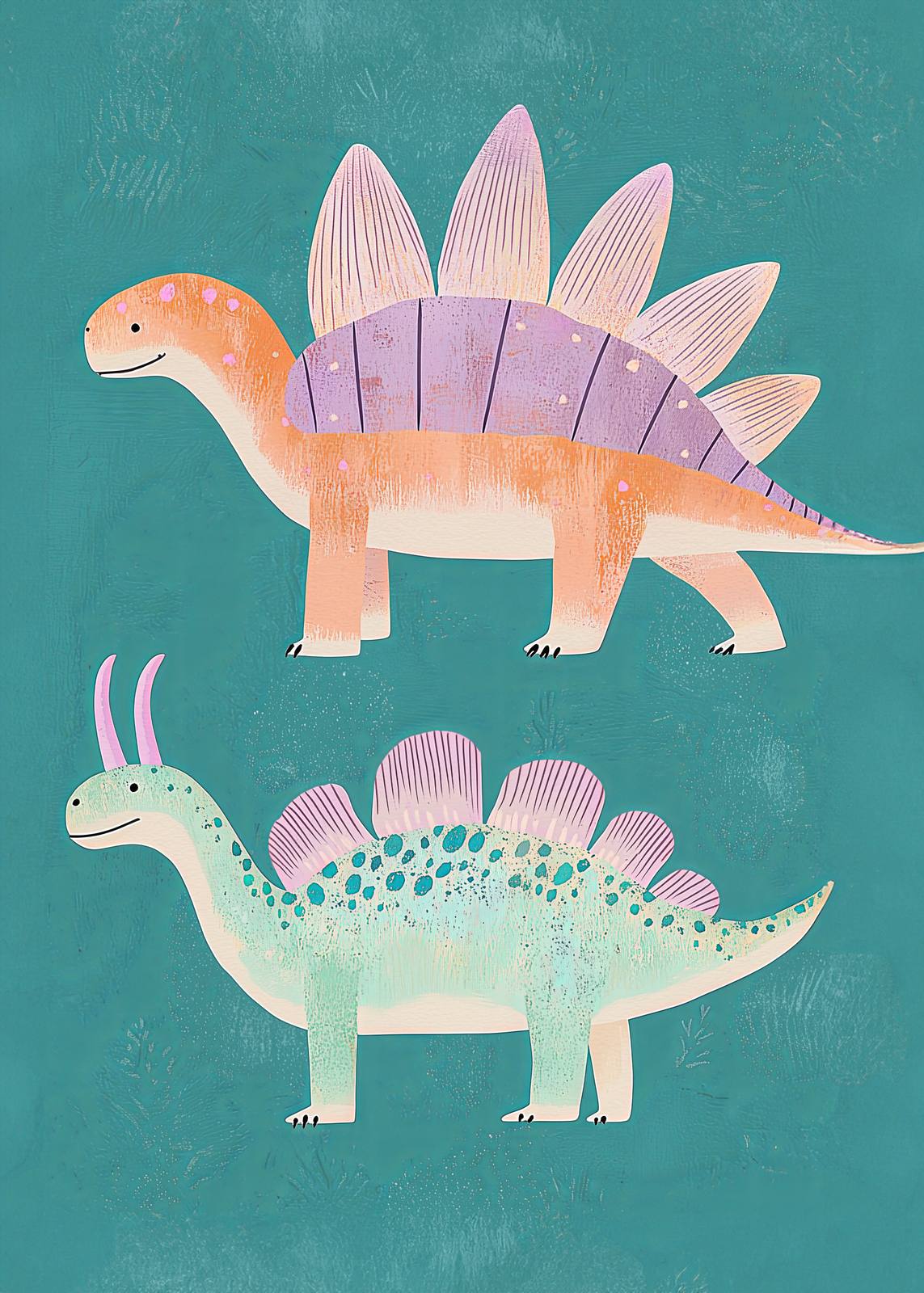 Poster - Kleurrijke Dinosauriërs
