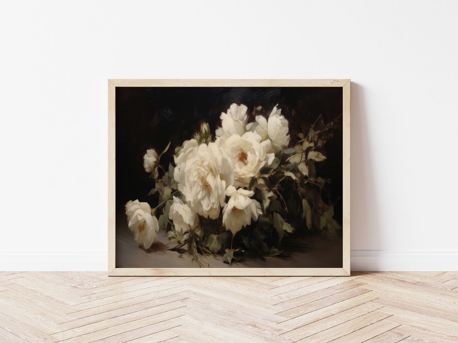 Poster - Witte Rozen Kunstwerk
