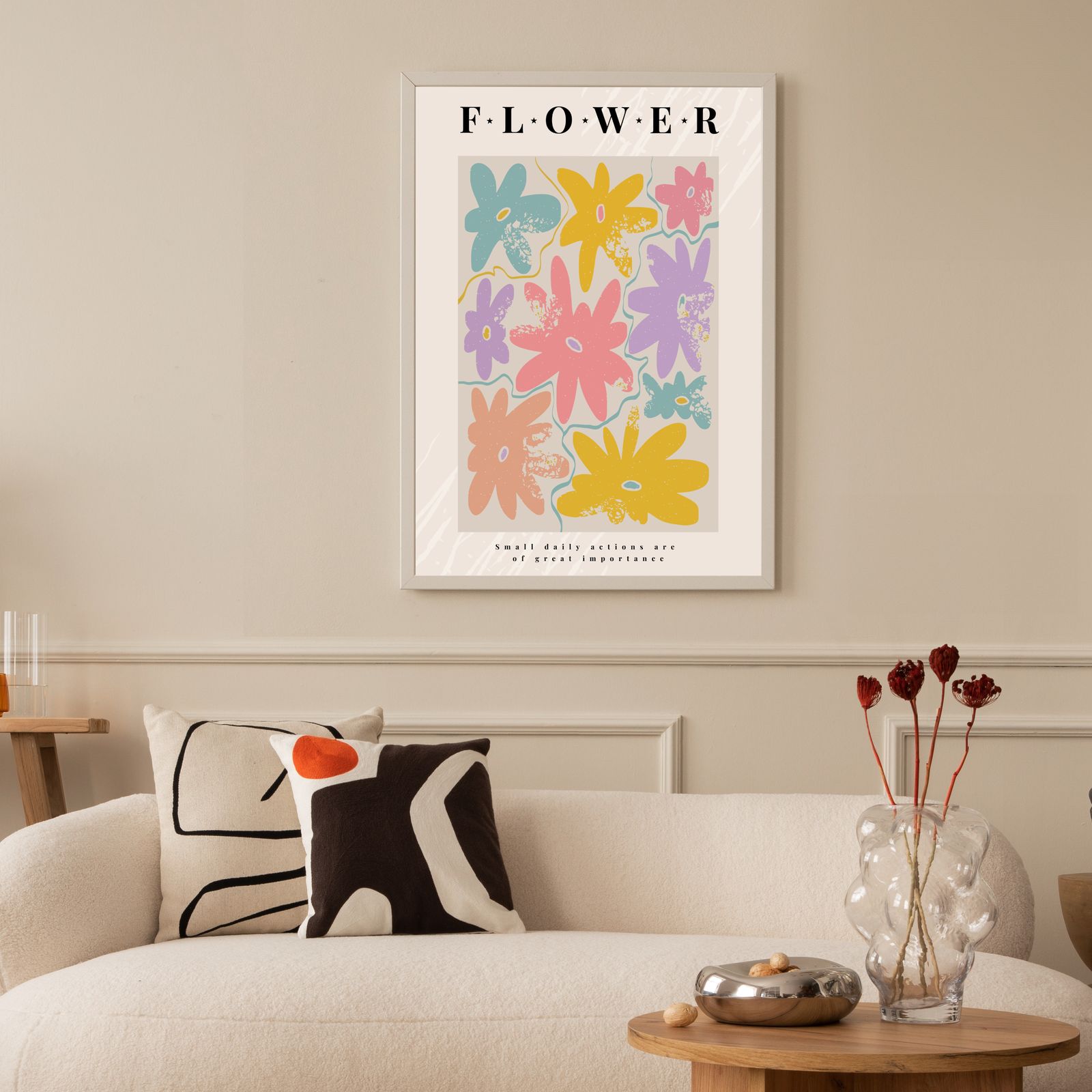 Bloemenposter met Levendige Bloemen