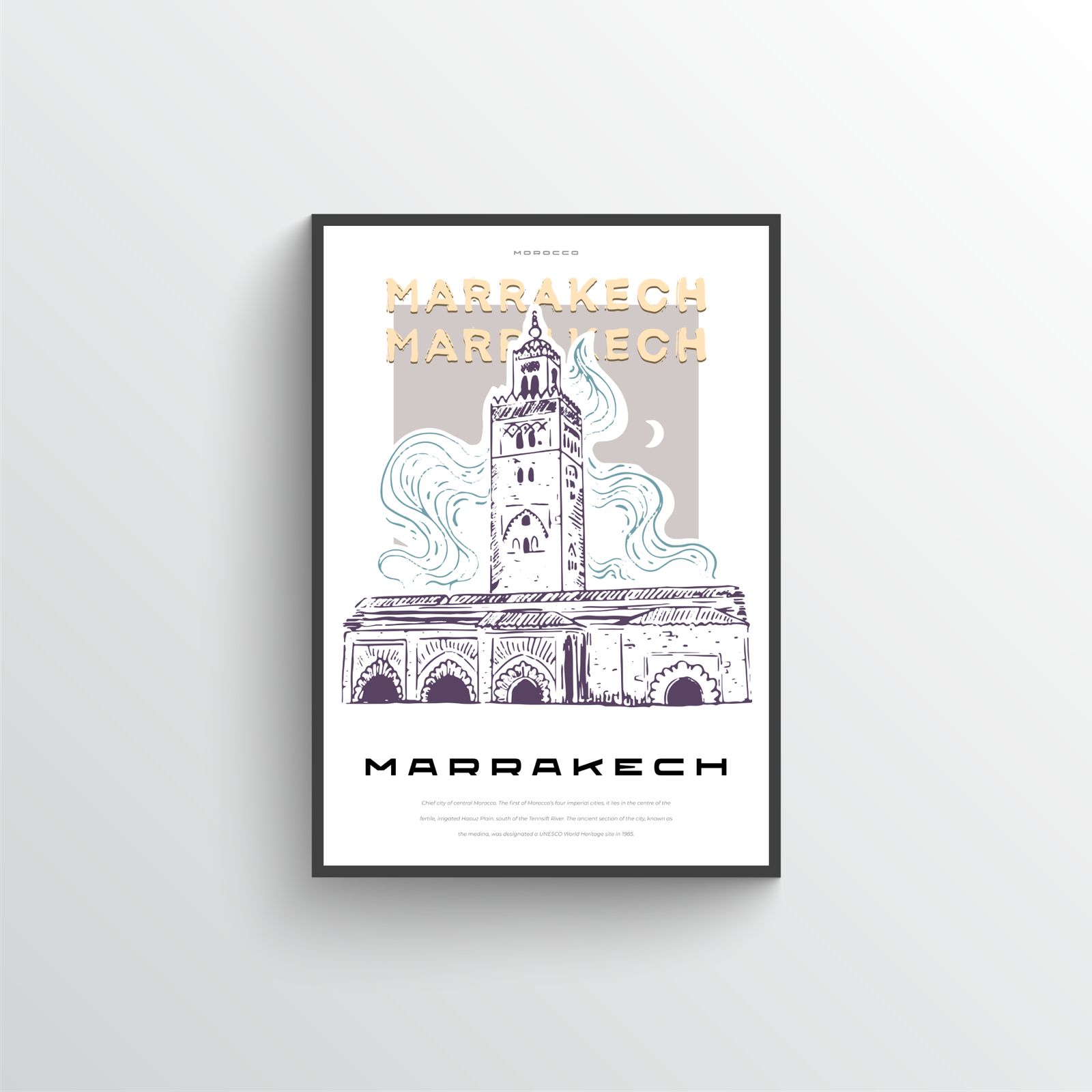 Marrakech Stadsbeeld Poster