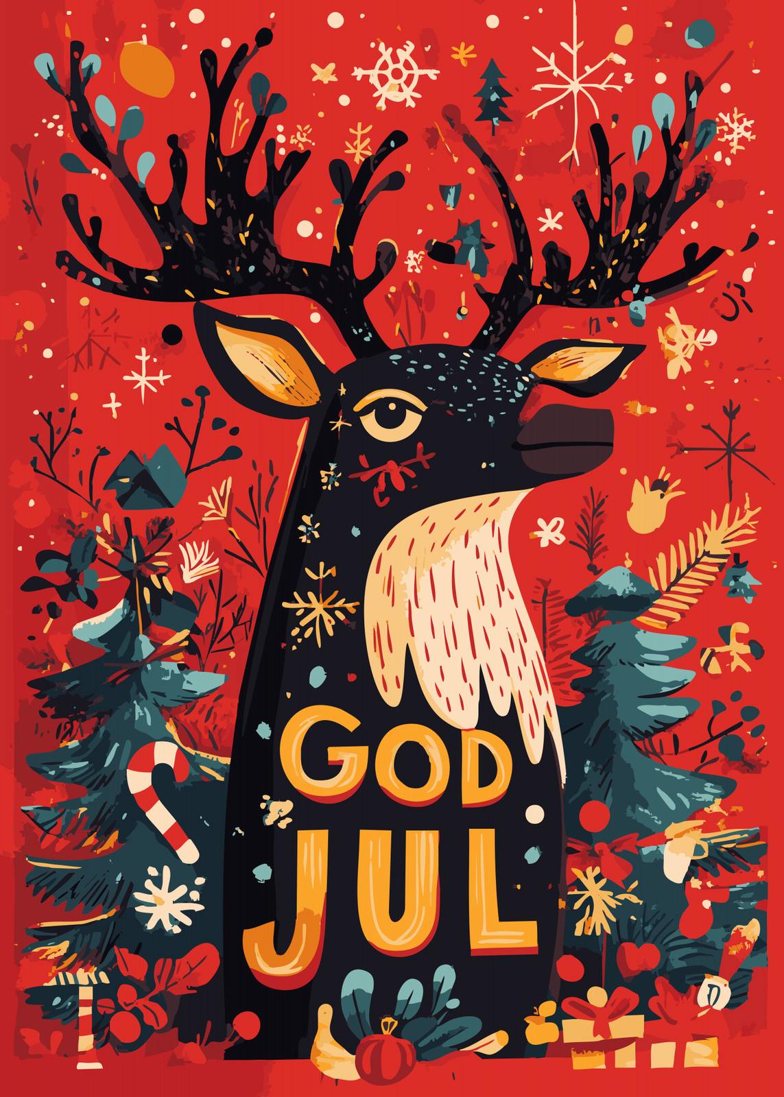 Poster - God Jul Rendier