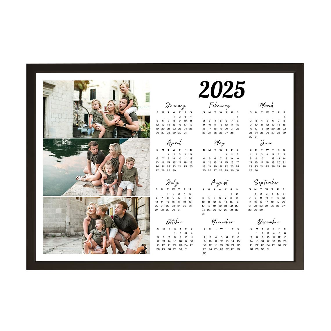 Gepersonaliseerde Poster - Familie Kalender 2025