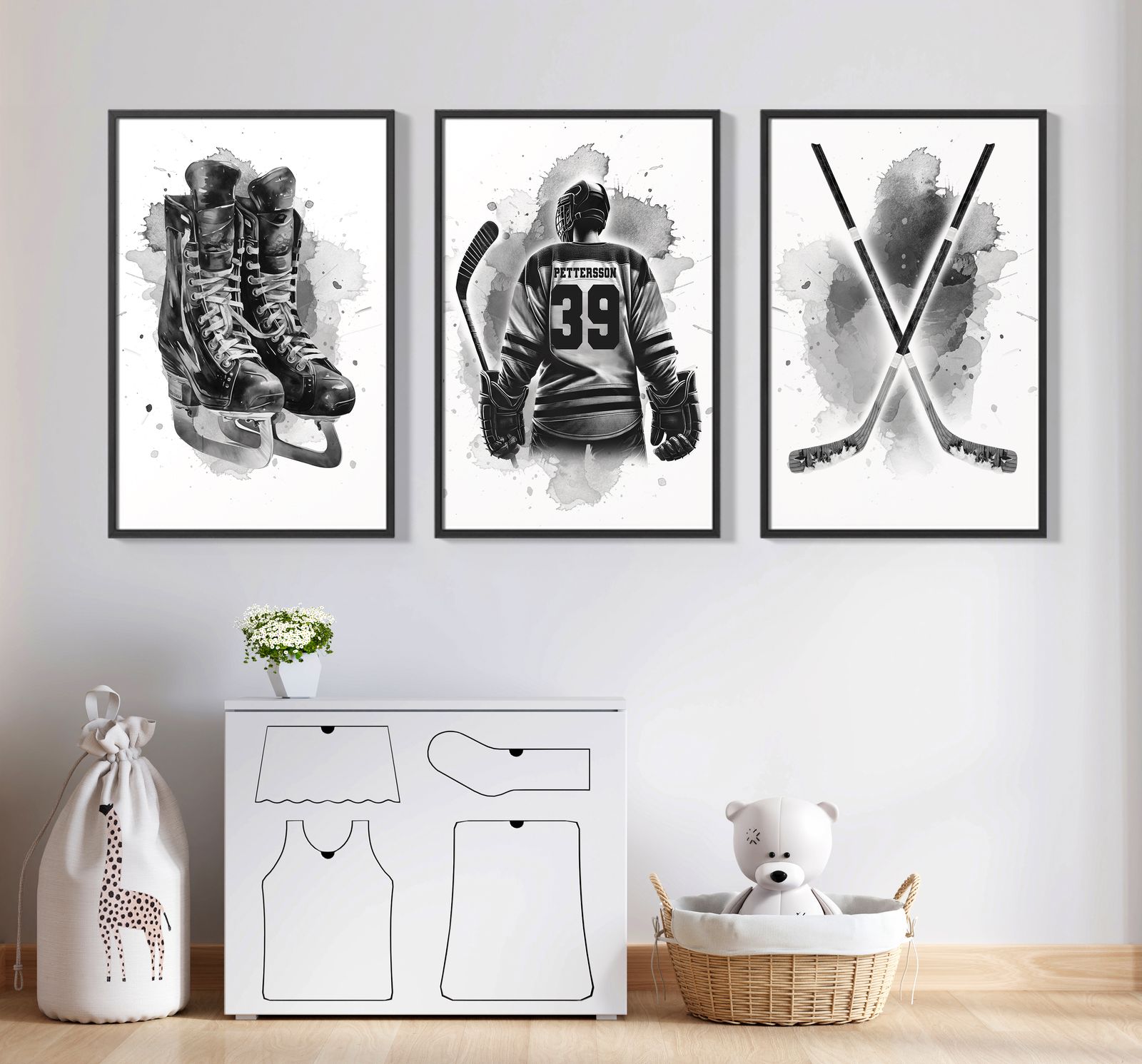 Gepersonaliseerde Poster - Hockey Trio / Set van 3