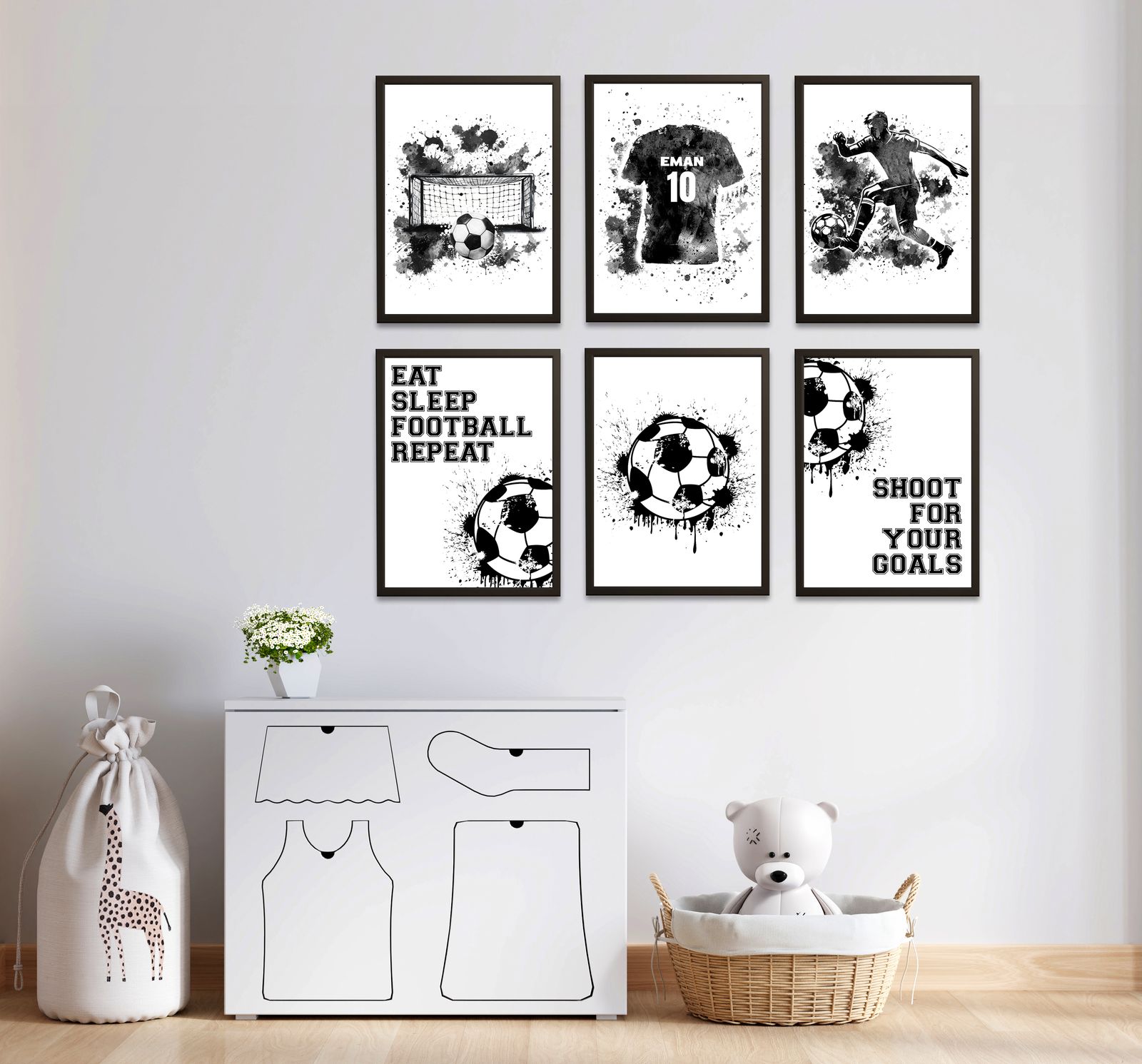 Gepersonaliseerde poster - Voetbalset / Set van 6