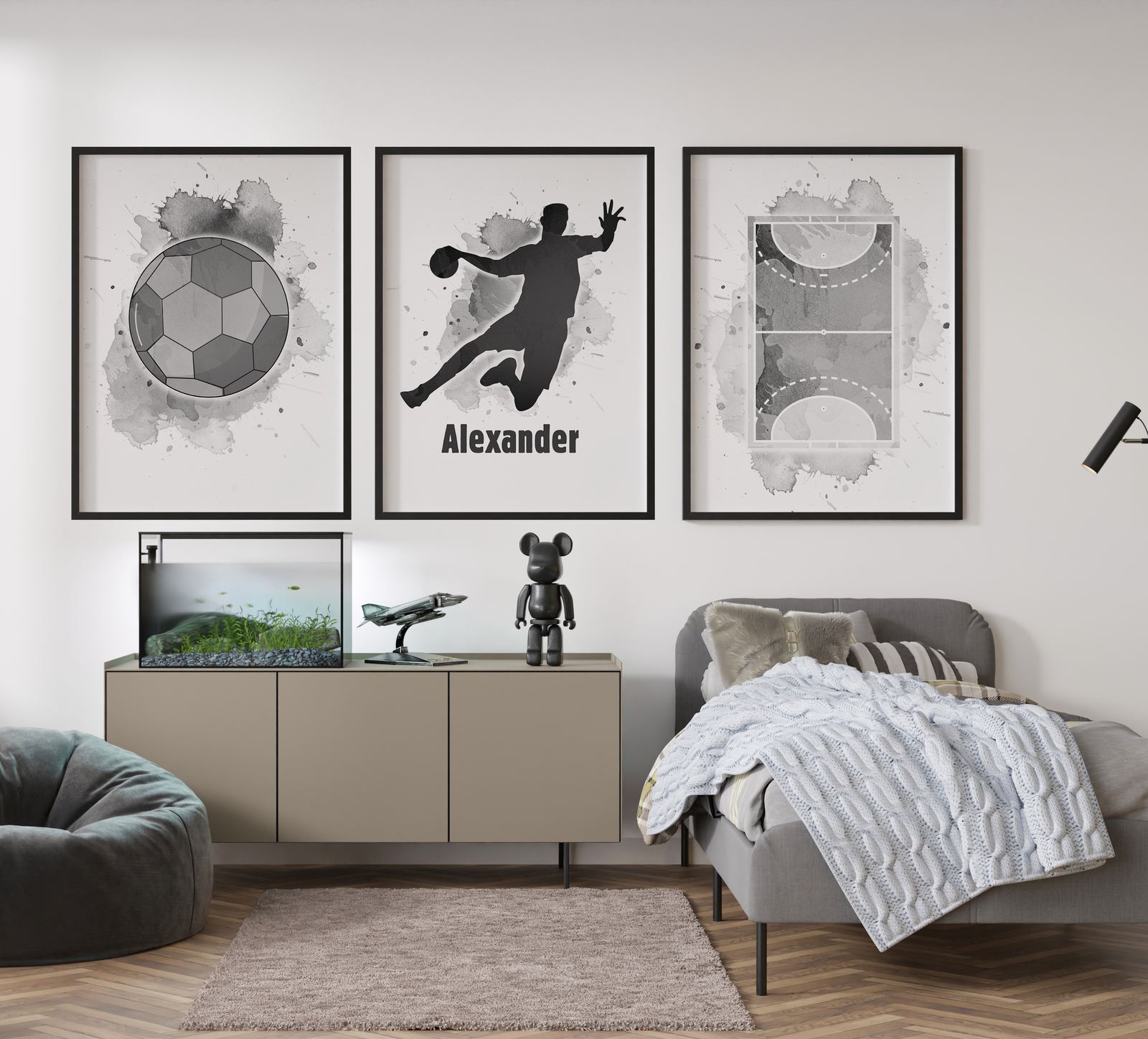 Persoonlijke Poster - Sport Aquarel / Set van 3