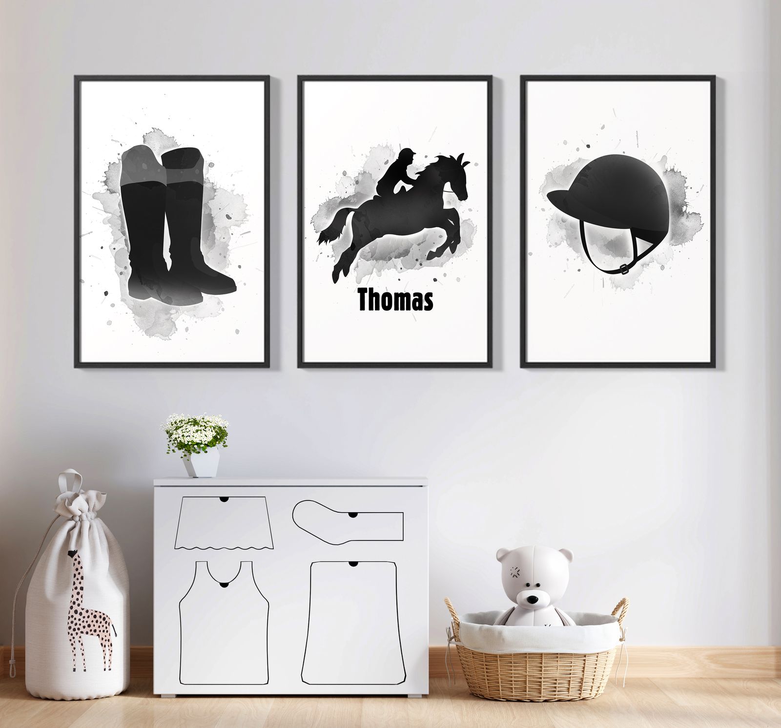 Gepersonaliseerde Poster - Paardenkunst Set van 3