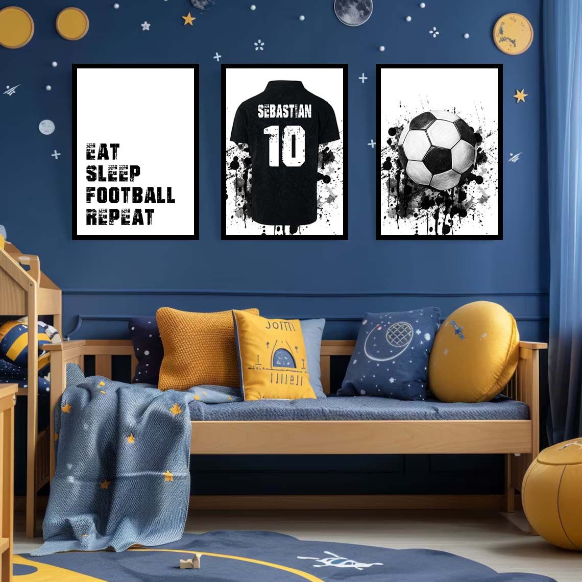 Gepersonaliseerde Poster - Voetbalthema / Set van 3