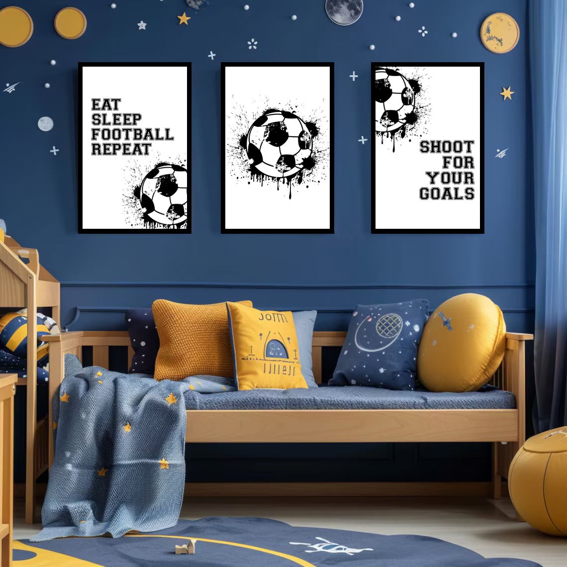 Gepersonaliseerde Poster - Voetbalkunst / Set van 3
