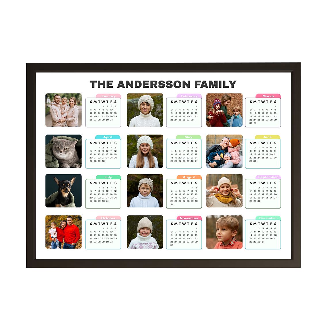 Gepersonaliseerde Poster - Familie Kalender