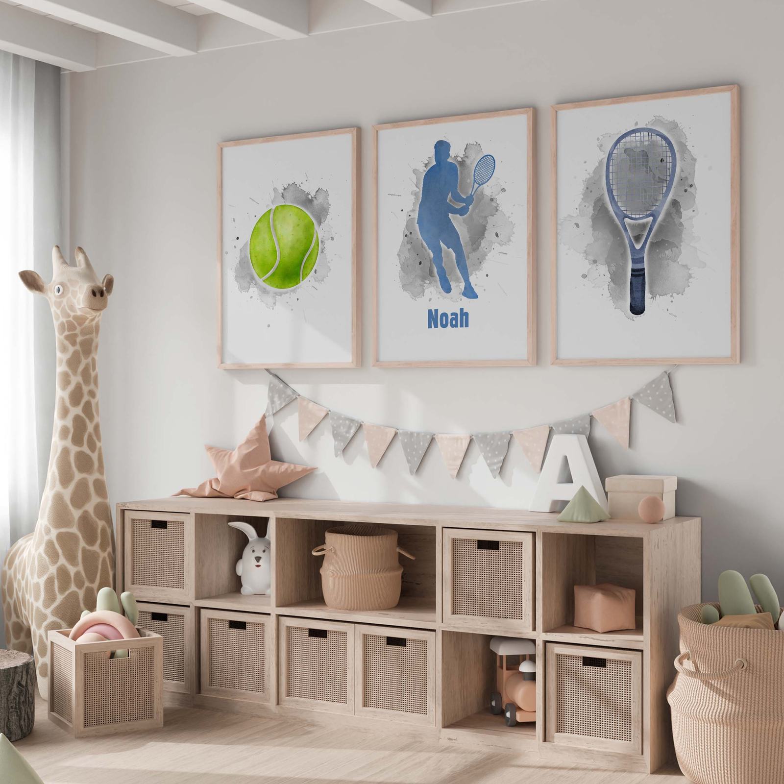 Gepersonaliseerde Poster - Tennis Kunst / Set van 3