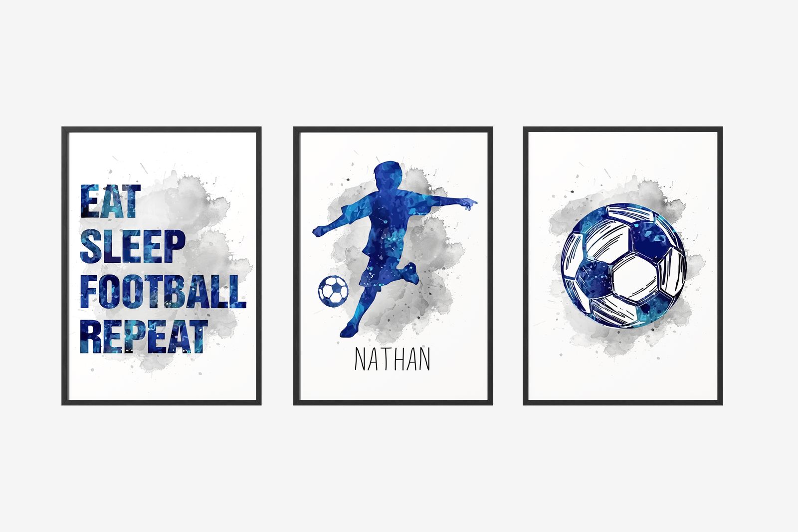 Gepersonaliseerde poster - Voetbaldromen / Set van 3