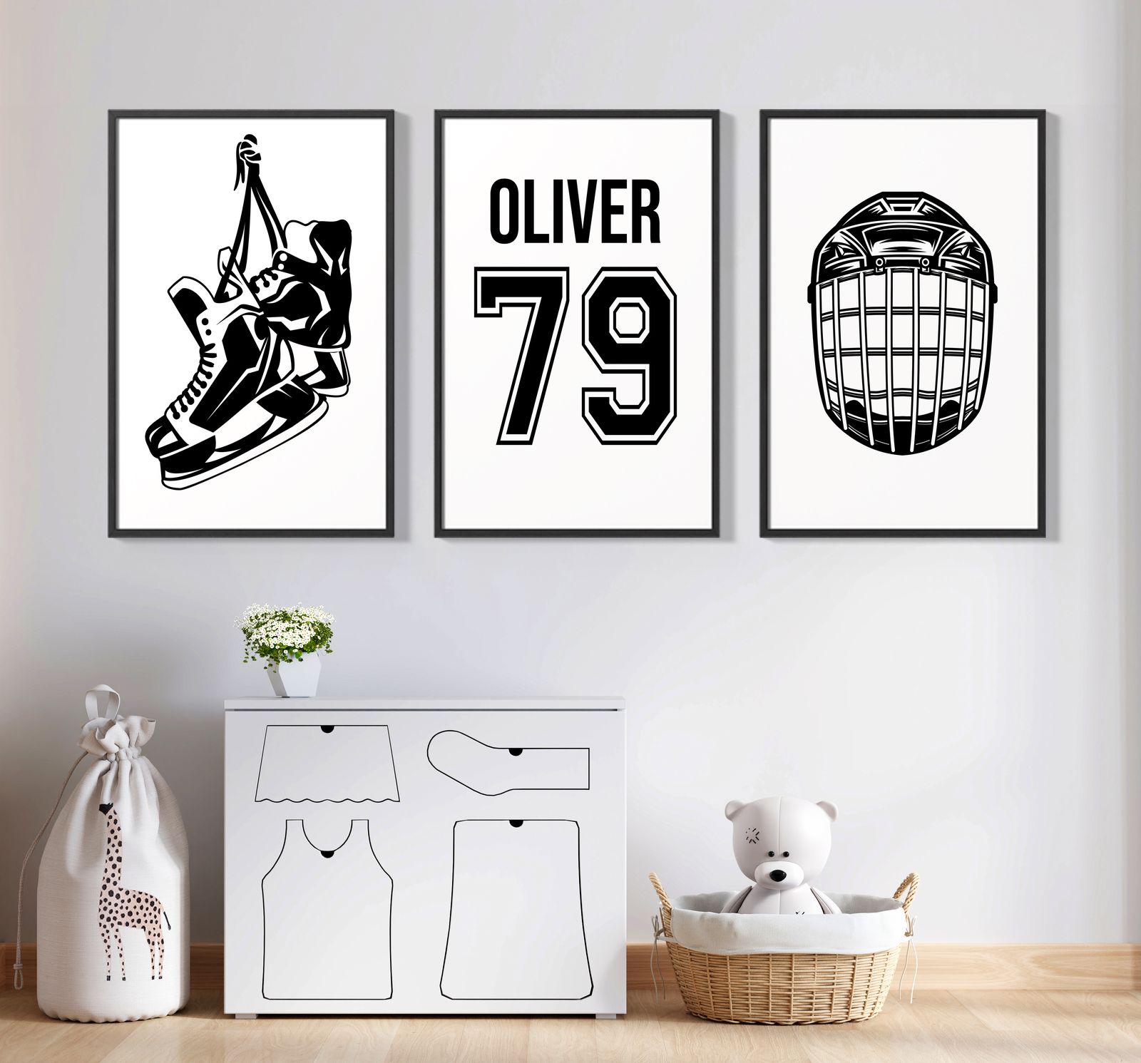 Gepersonaliseerde Poster - Hockey Kunst / Set van 3