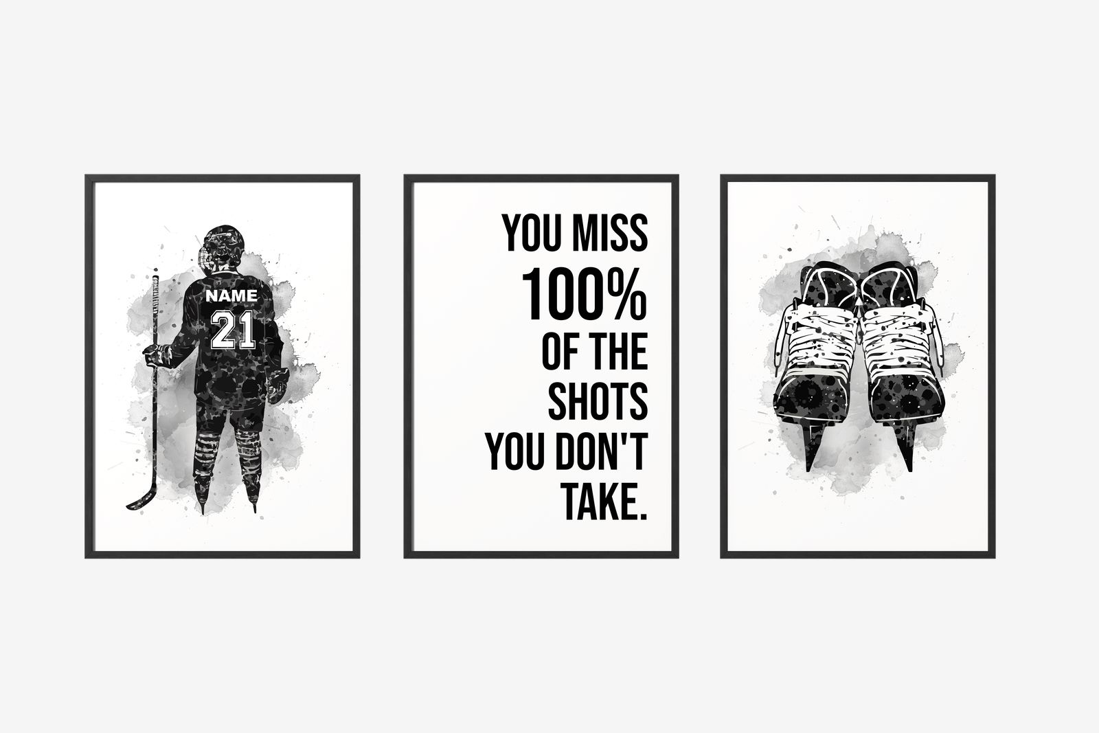 Persoonlijke Poster - Hockey Motiverend Set van 3