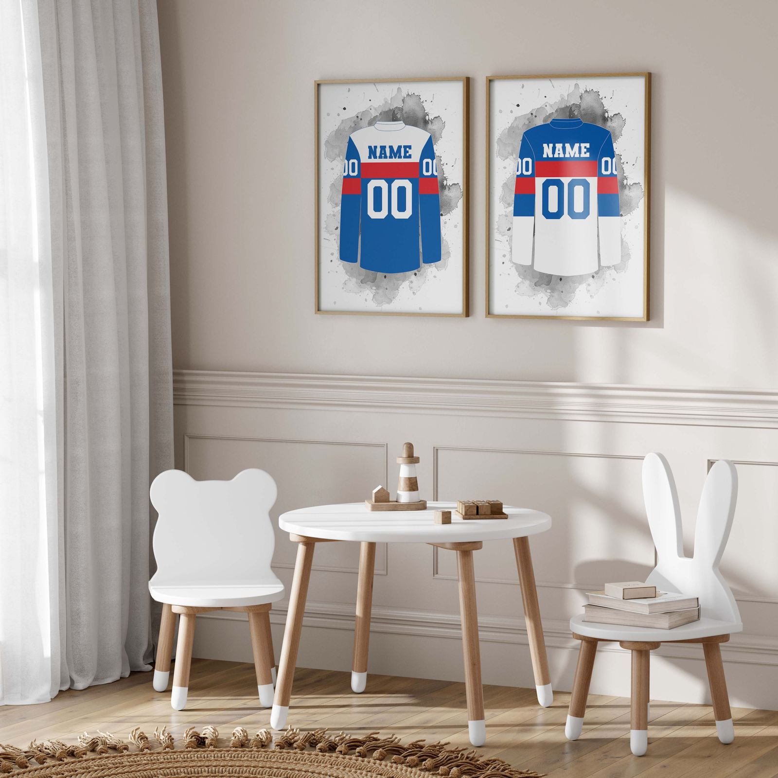 Persoonlijke poster - Sportshirt / Set van 2