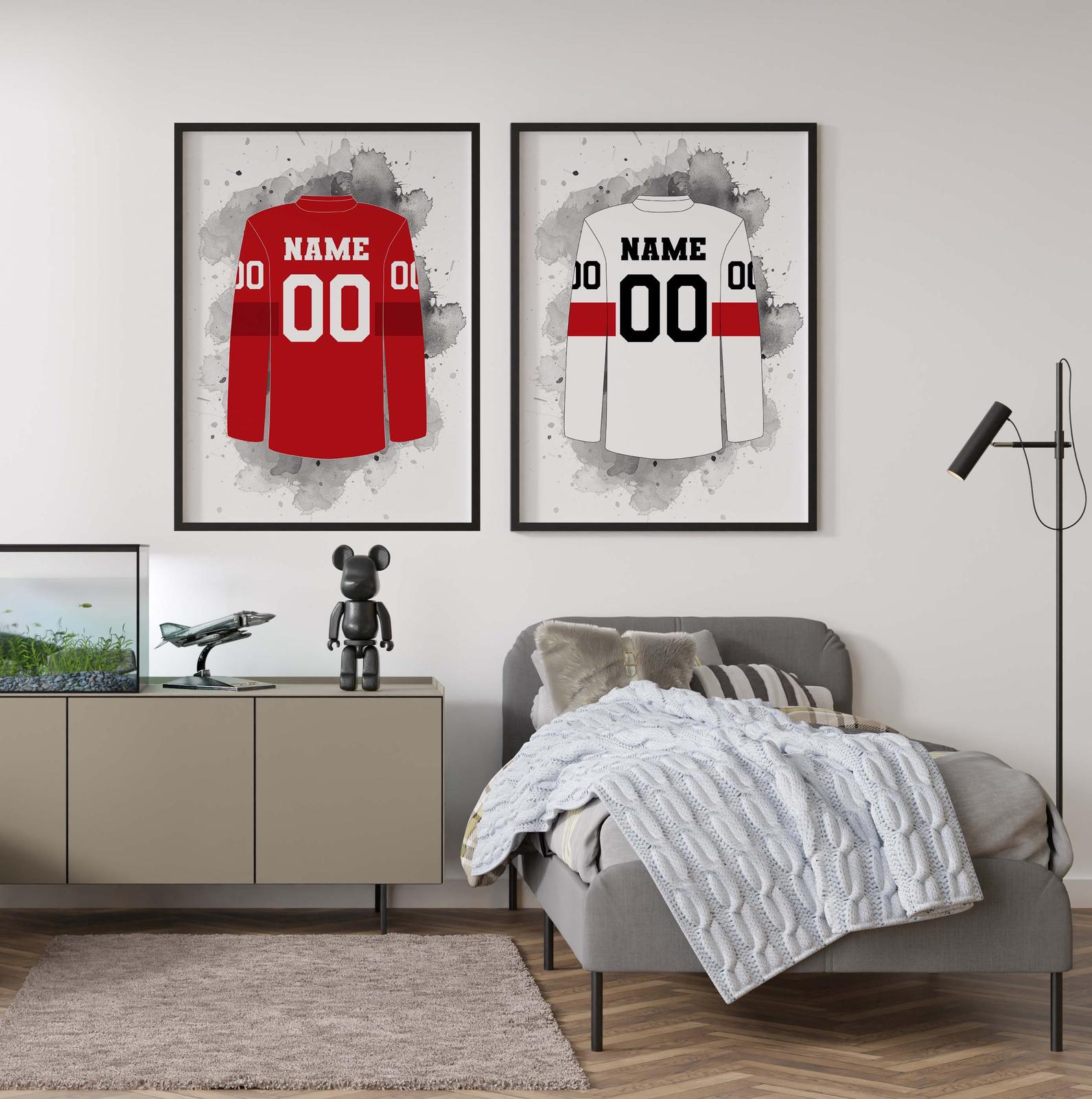 Gepersonaliseerde poster - Hockeytrui Set van 2