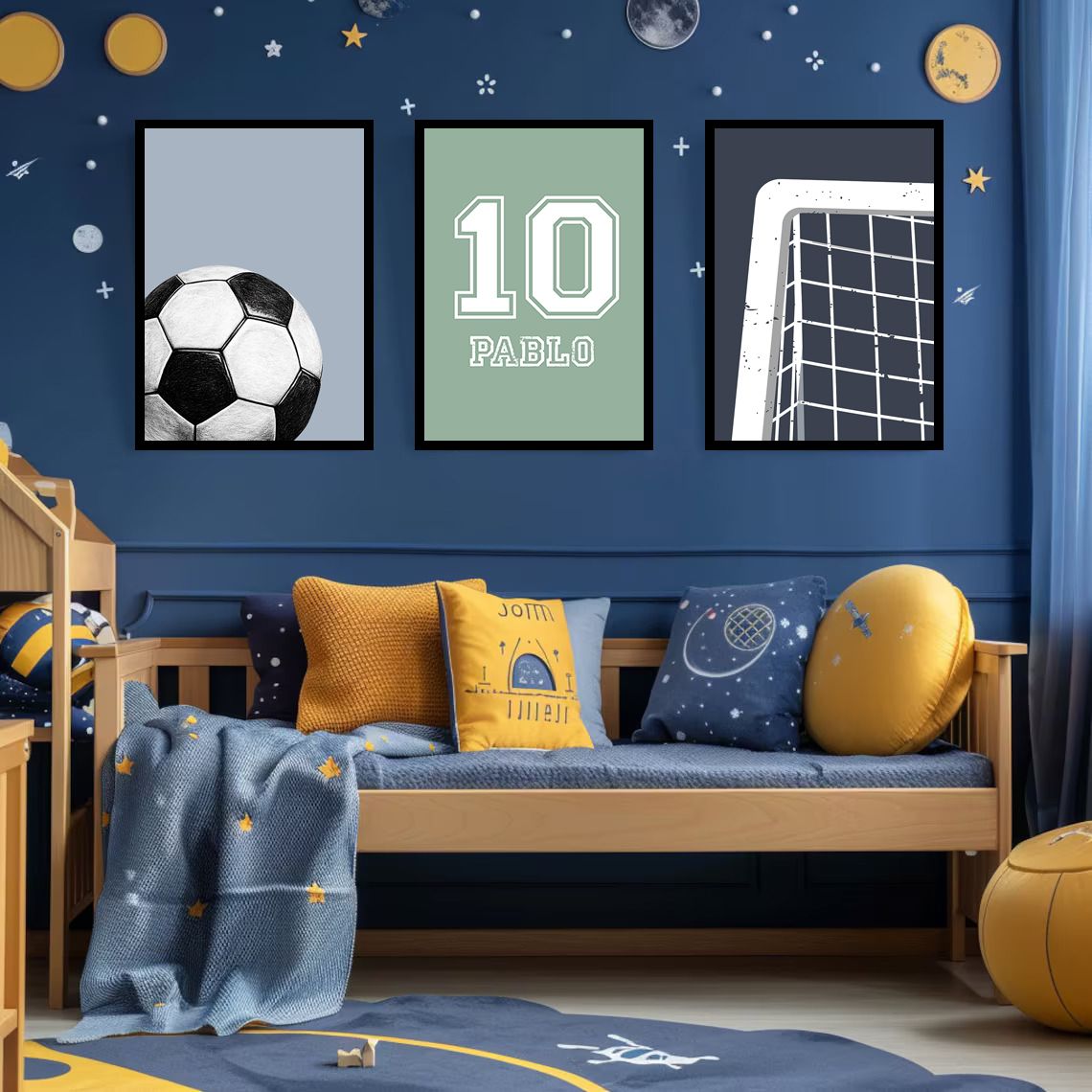 Gepersonaliseerde poster - Voetbalthema / Set van 3