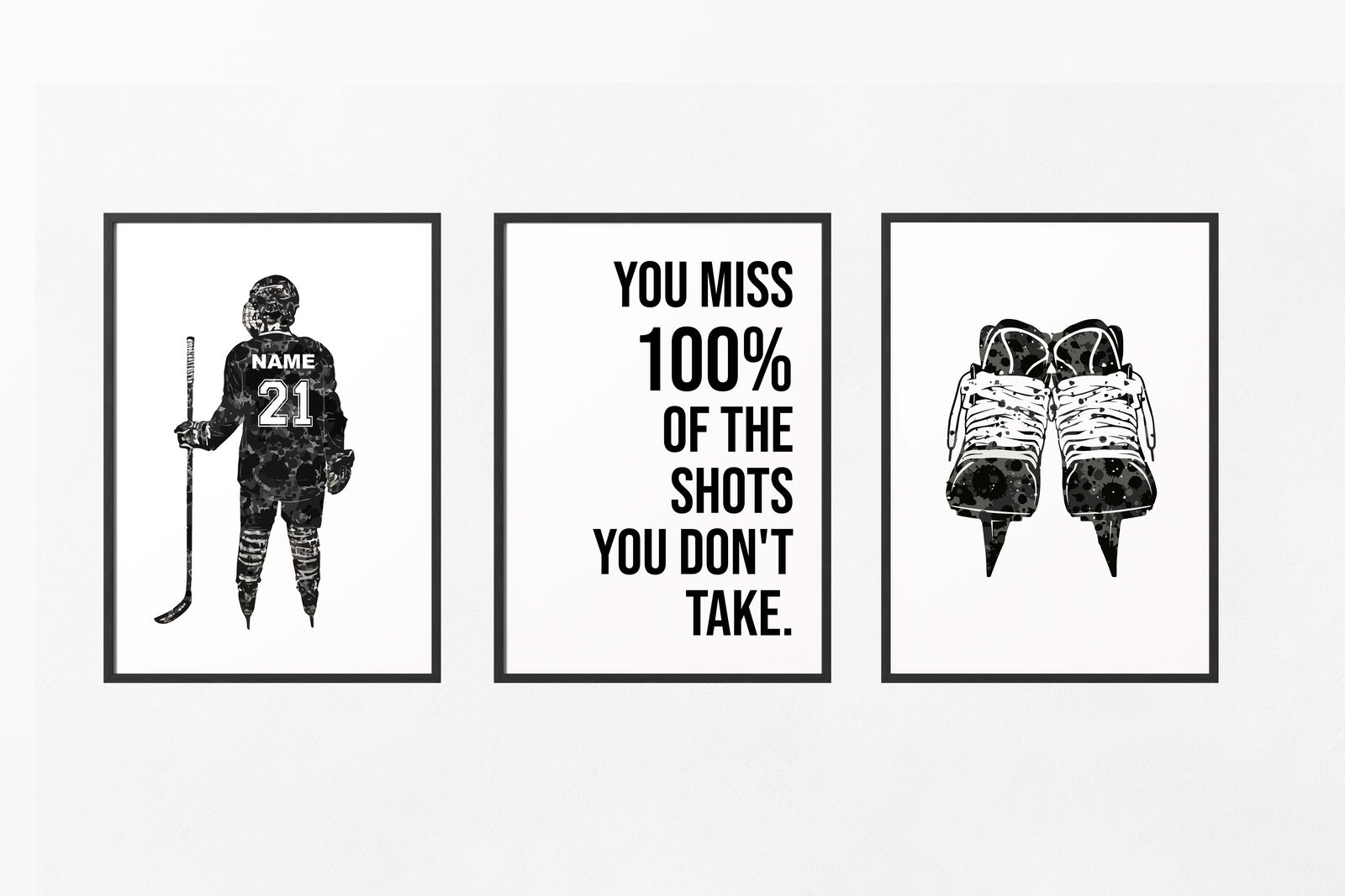 Gepersonaliseerde Poster - Hockey Inspiratie / Set van 3