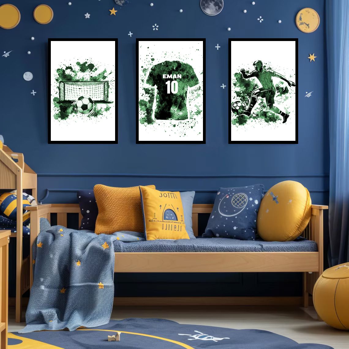 Gepersonaliseerde Poster - Voetbalkamer / Set van 3