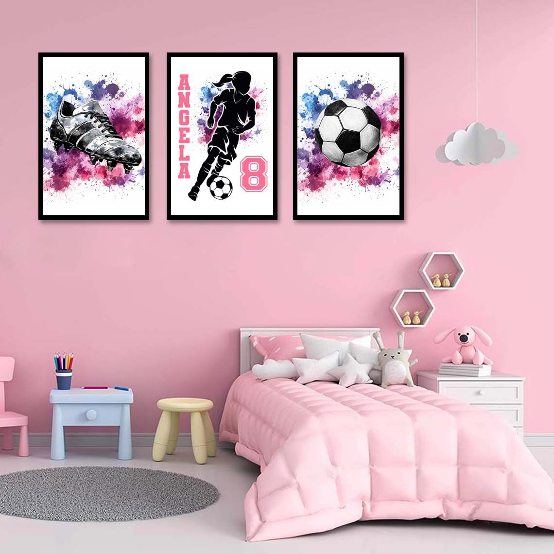 Persoonlijke Poster - Voetbalkunst Set van 3